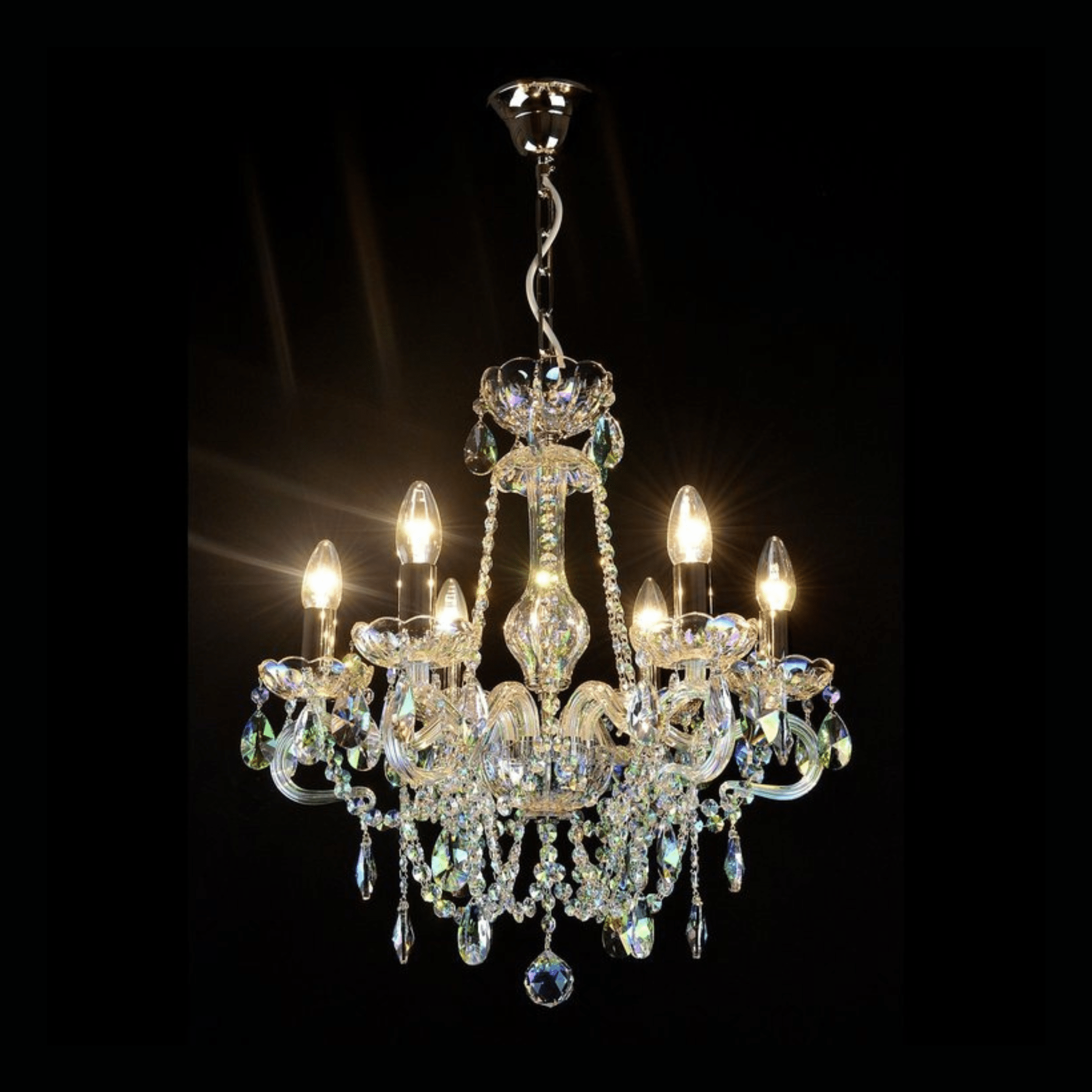 Swan 6 Crystal Glass Chandelier - Wranovsky - Luxury Lighting BoutiqueTraditional Crystal ChandeliersWranovsky