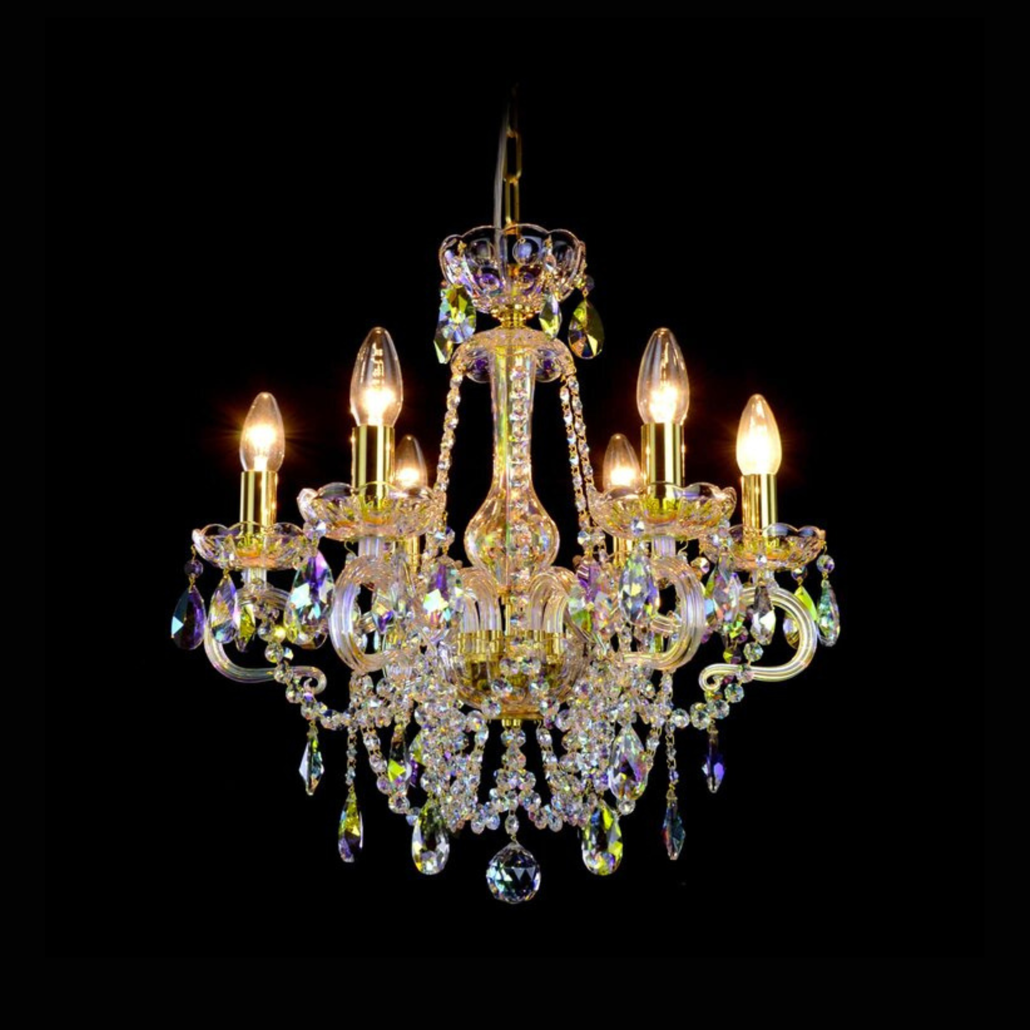 Swan 6 Crystal Glass Chandelier - Wranovsky - Luxury Lighting Boutique