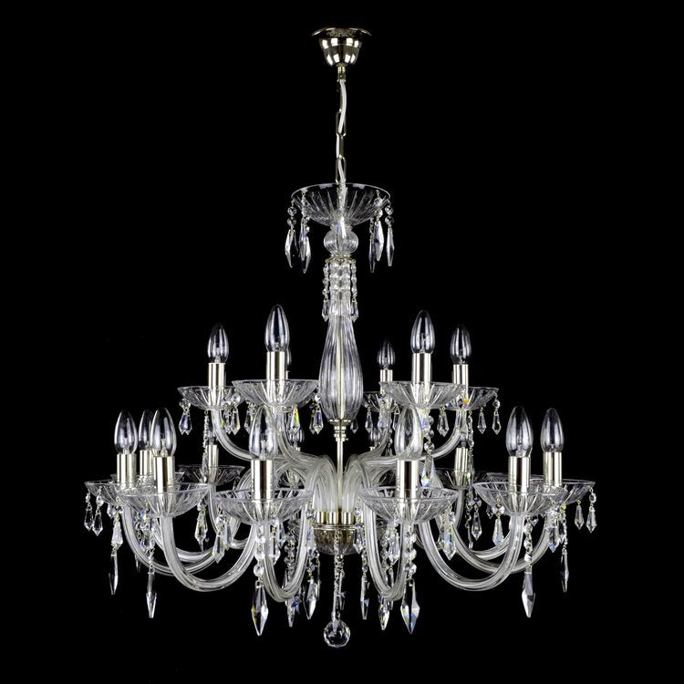Sympathy 18 Crystal Glass Chandelier (Gold/Silver) - Wranovsky - Luxury Lighting Boutique