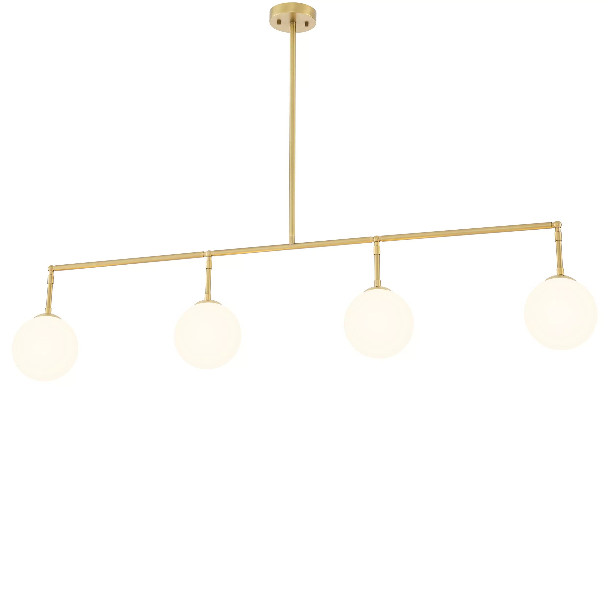 Tara Modern Brass Chandelier - (Antique Brass Finish | White Glass) - Eichholtz - Luxury Lighting Boutique