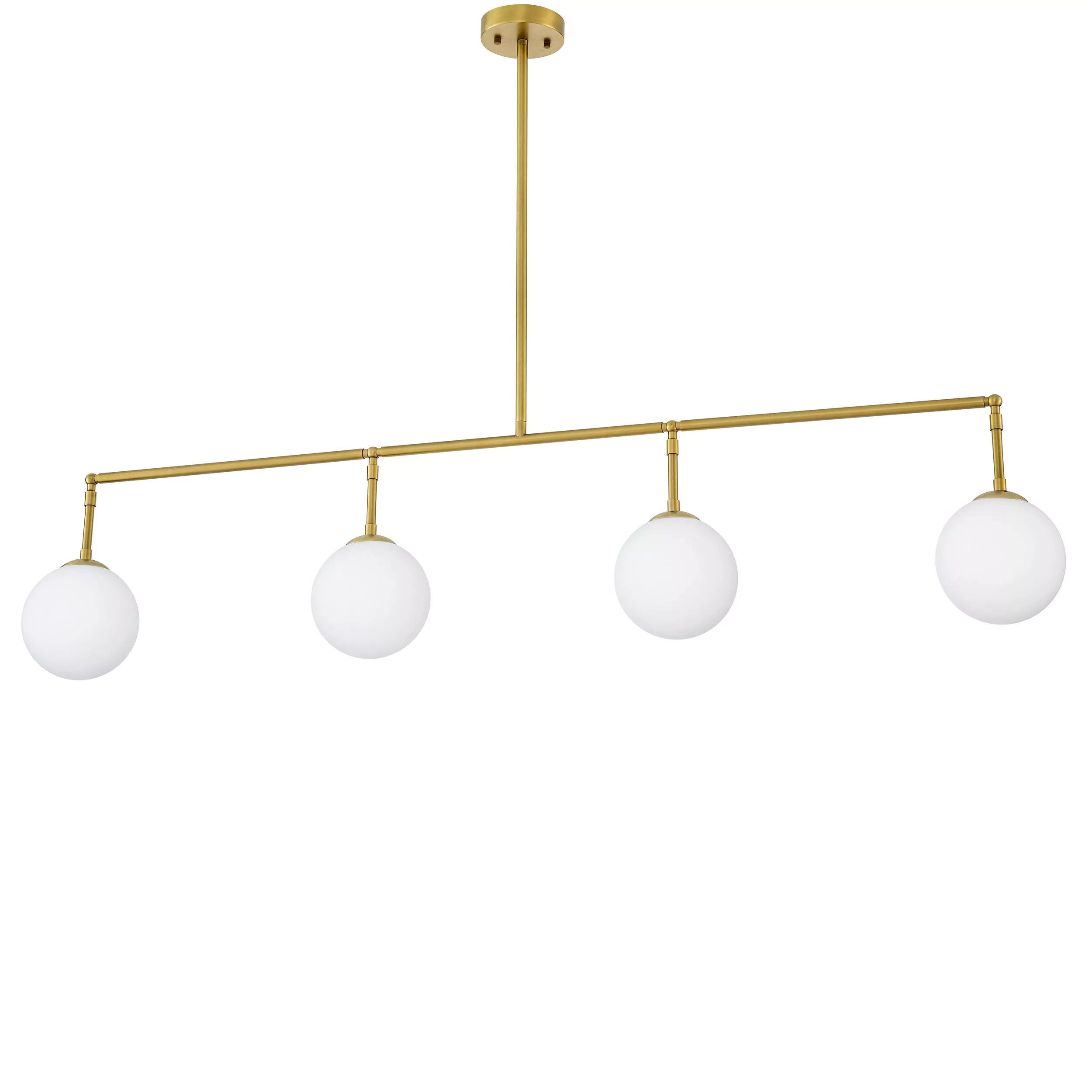 Tara Modern Brass Chandelier - (Antique Brass Finish | White Glass) - Eichholtz - Luxury Lighting Boutique