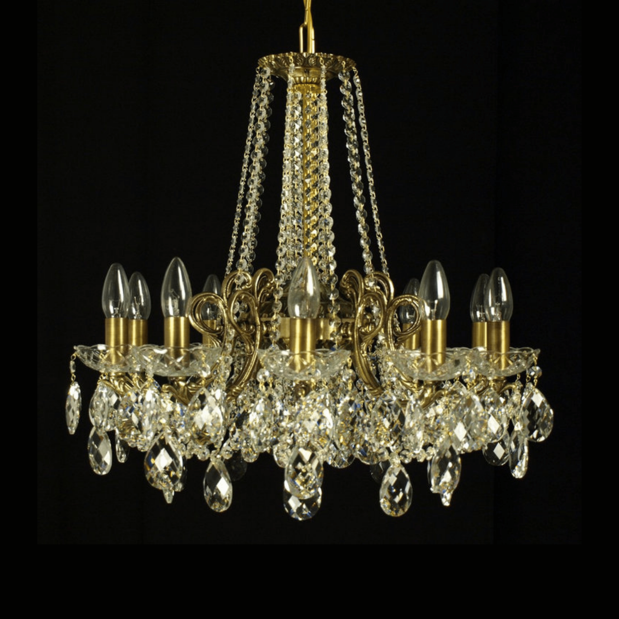 Taurus 10 Brass Crystal Glass Chandelier - Wranovsky - Luxury Lighting BoutiqueBrass/Metal ChandeliersWranovsky
