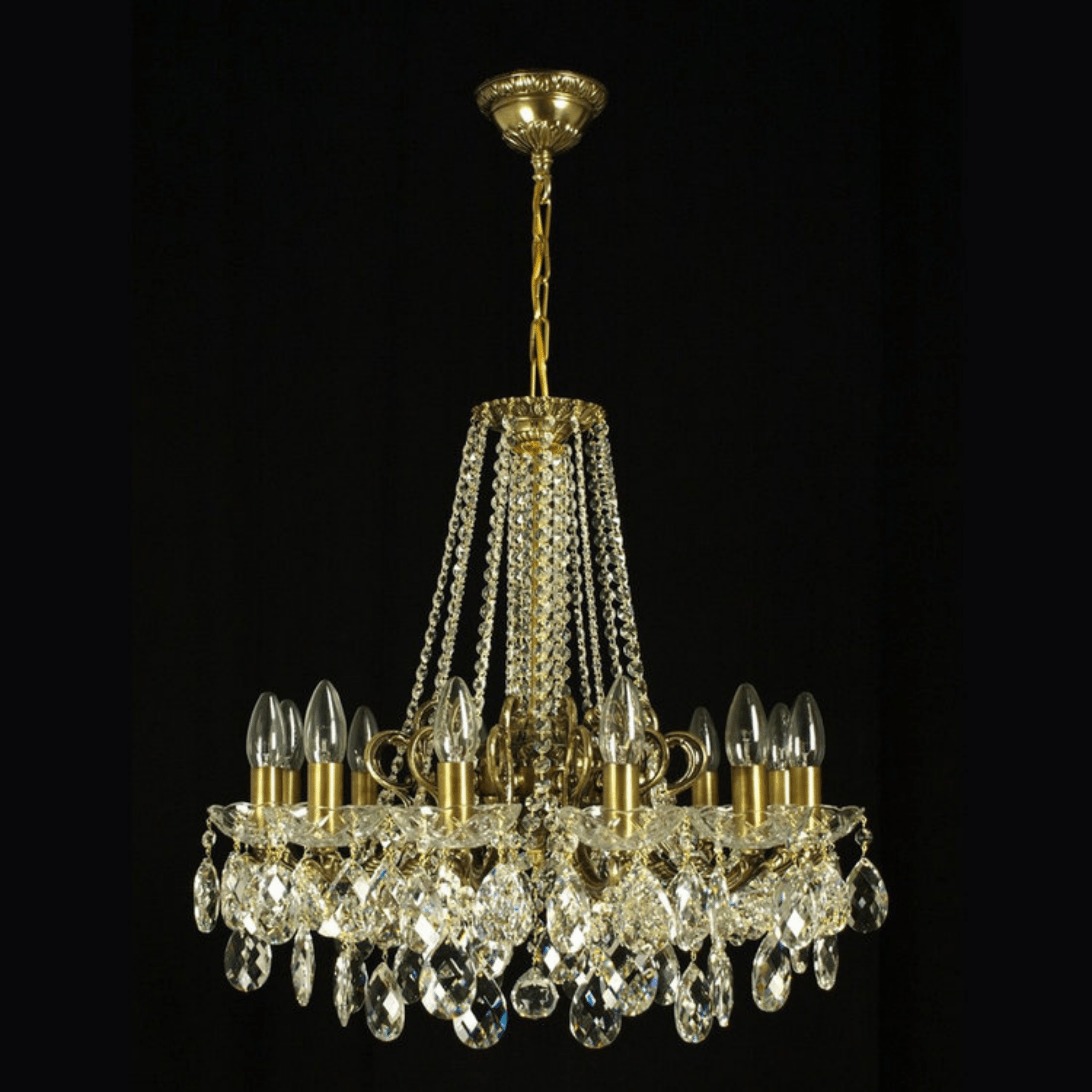 Taurus 12 Brass Crystal Glass Chandelier - Wranovsky - Luxury Lighting BoutiqueBrass/Metal ChandeliersWranovsky