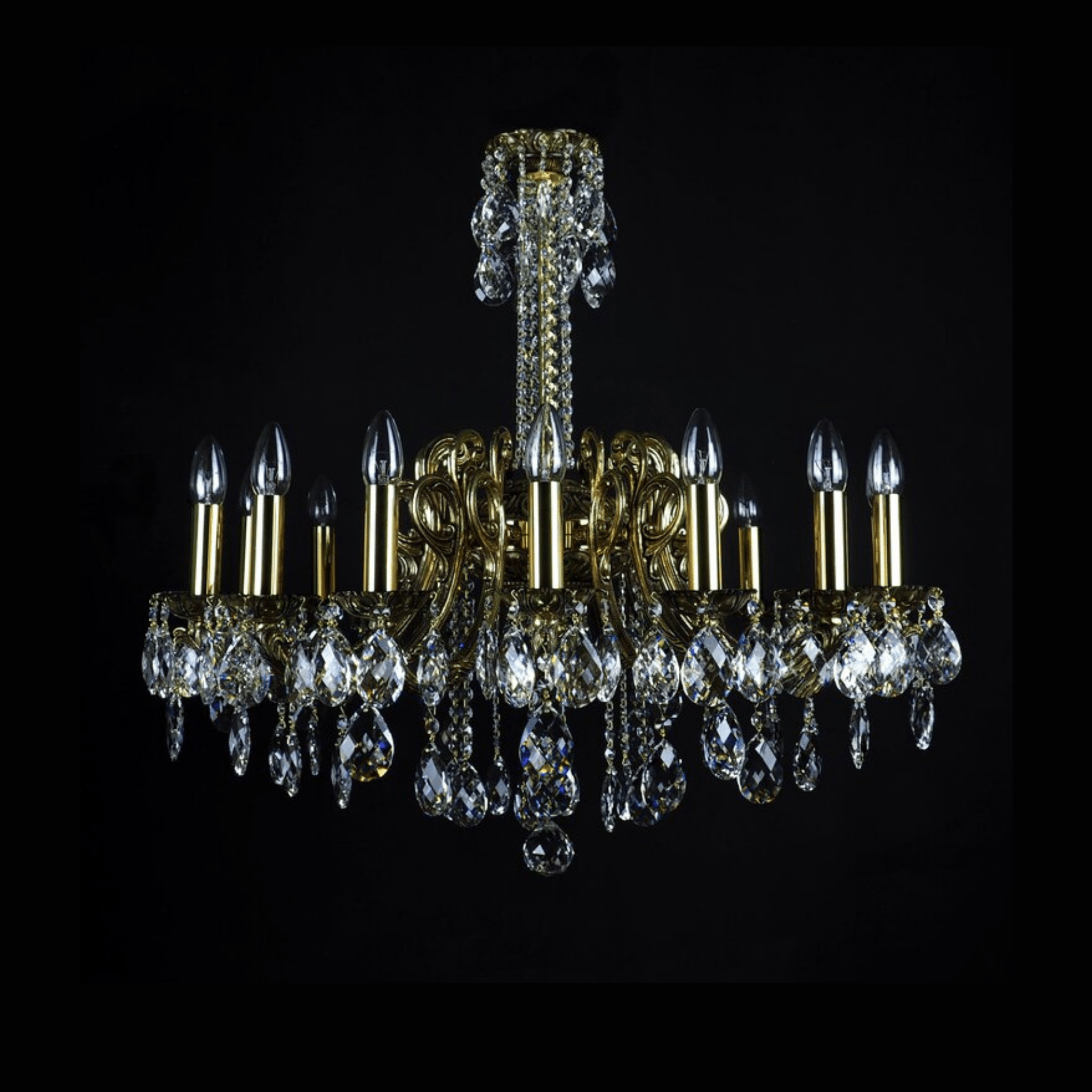 Taurus 16 Brass Crystal Glass Chandelier (Alpha Gold) - Wranovsky - Luxury Lighting BoutiqueBrass/Metal ChandeliersWranovsky