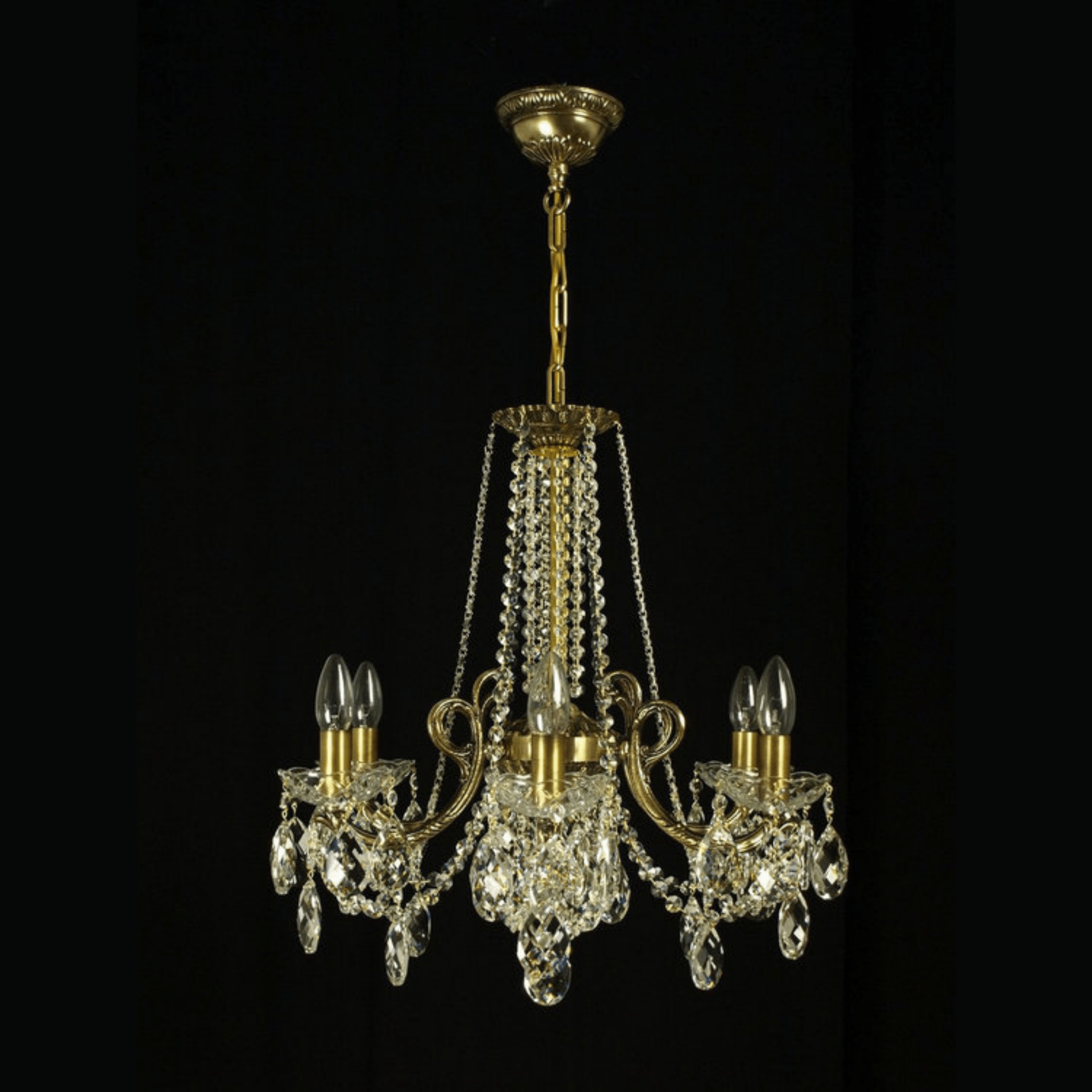Taurus 6 Brass Crystal Glass Chandelier - Wranovsky - Luxury Lighting BoutiqueBrass/Metal ChandeliersWranovsky