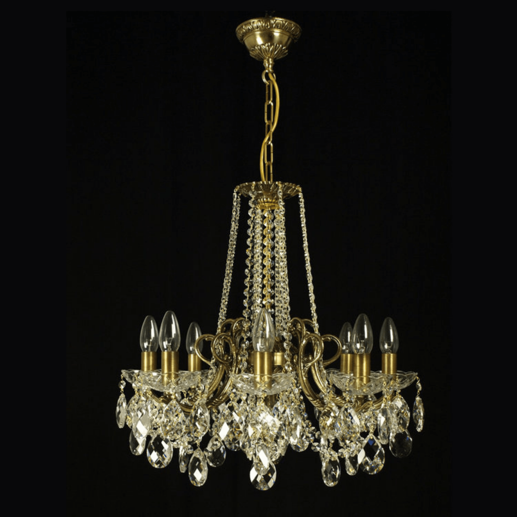 Taurus 8 Brass Crystal Glass Chandelier - Wranovsky - Luxury Lighting BoutiqueBrass/Metal ChandeliersWranovsky