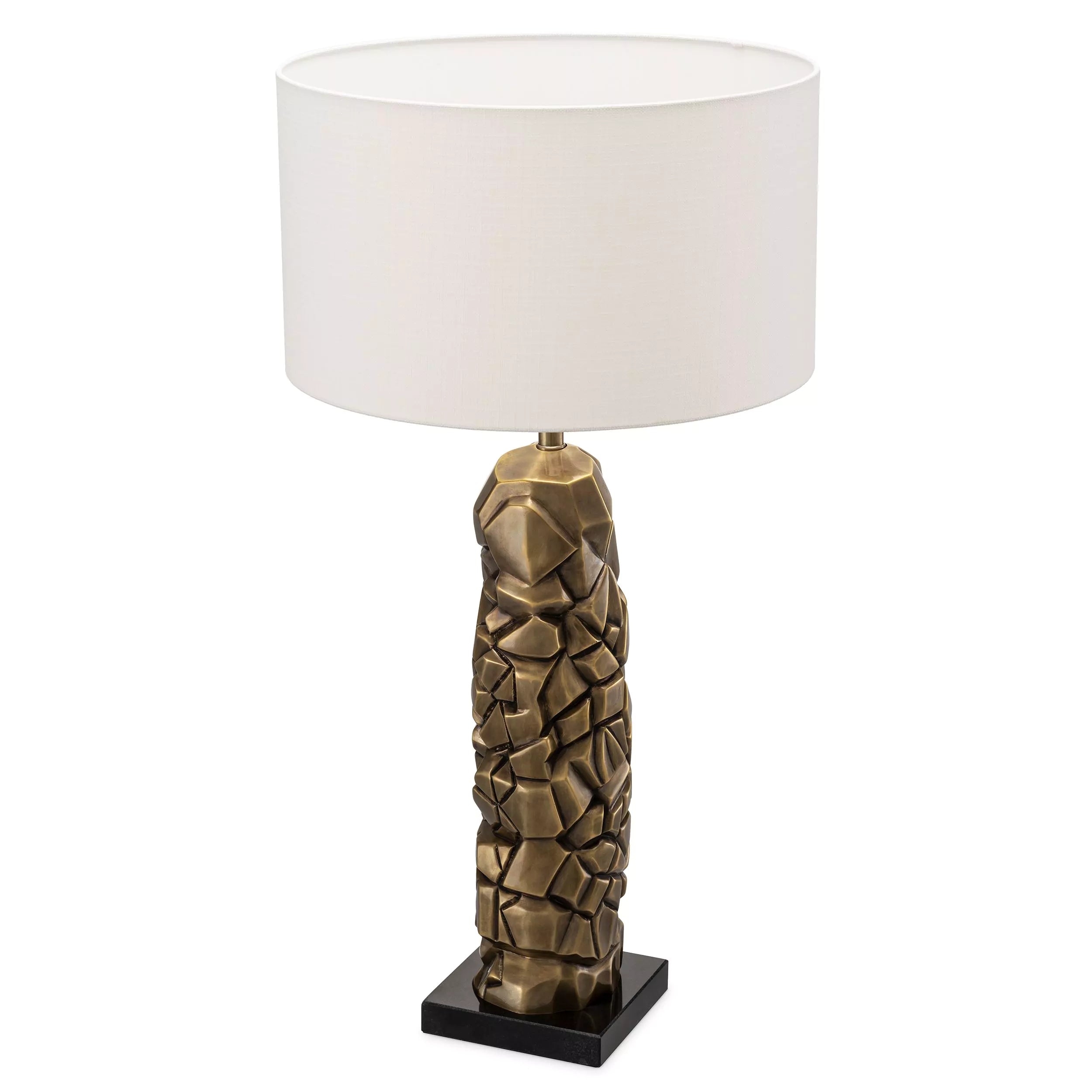 The Rock Table Lamp - (Vintage brass finish | black granite base) - Eichholtz - Luxury Lighting Boutique