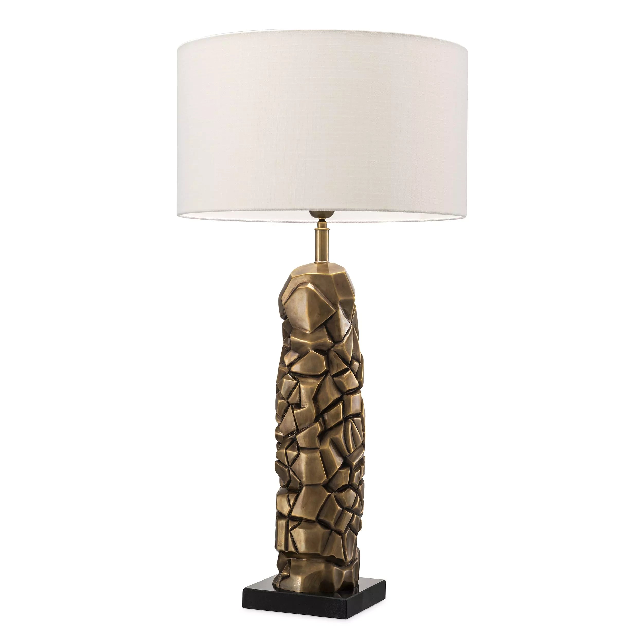 The Rock Table Lamp - (Vintage brass finish | black granite base) - Eichholtz - Luxury Lighting Boutique