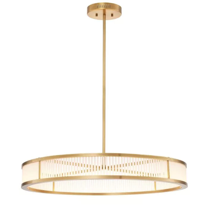 Thibaud L Modern Brass Chandelier (Antique Brass & Frosted Glass) - Eichholtz - Luxury Lighting Boutique