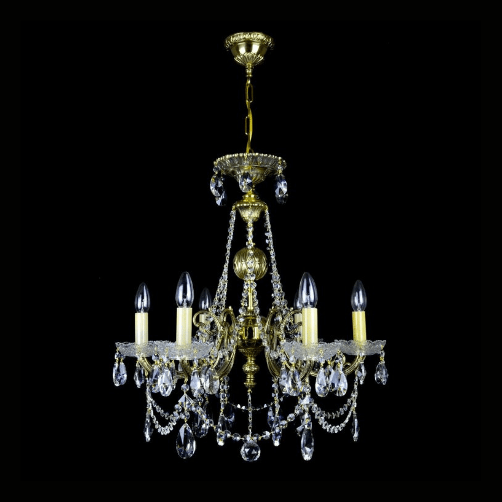 Tireur 6 Brass Crystal Chandelier - Wranovsky - Luxury Lighting BoutiqueBrass/Metal ChandeliersWranovsky