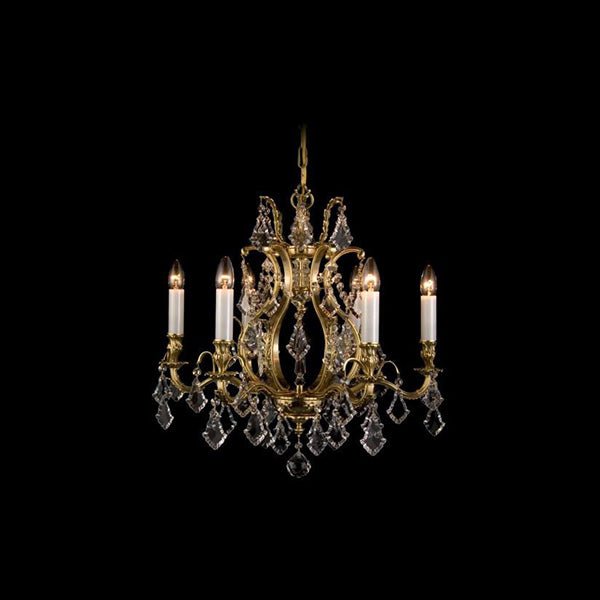 Traditional 6 - Light Brass Crystal Chandelier - Glass LPS - Luxury Lighting BoutiqueBrass/Metal ChandeliersGlass LPS