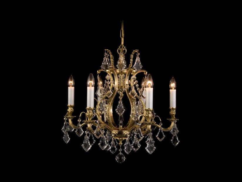 Traditional 6 - Light Brass Crystal Chandelier - Glass LPS - Luxury Lighting BoutiqueBrass/Metal ChandeliersGlass LPS