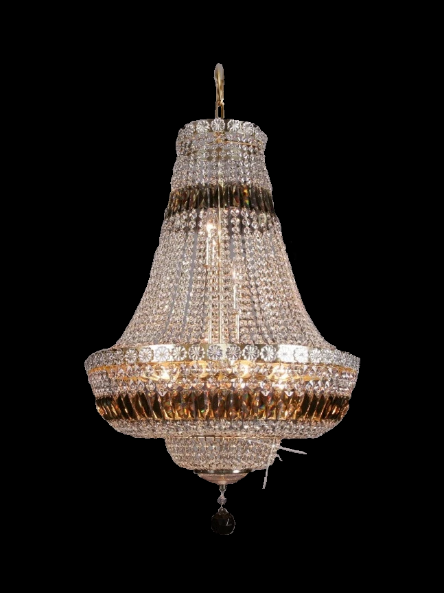 Traditional 9-Light Crystal Basket Chandelier - Glass LPS - Luxury Lighting Boutique