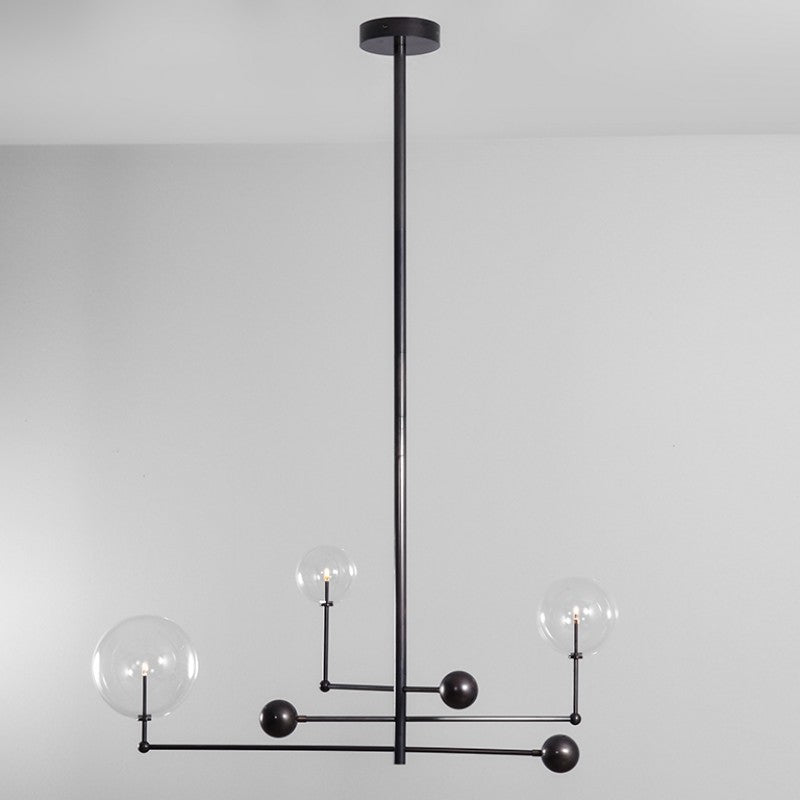 Universe 3-Light Modern Brass Chandelier - Schwung - Luxury Lighting Boutique