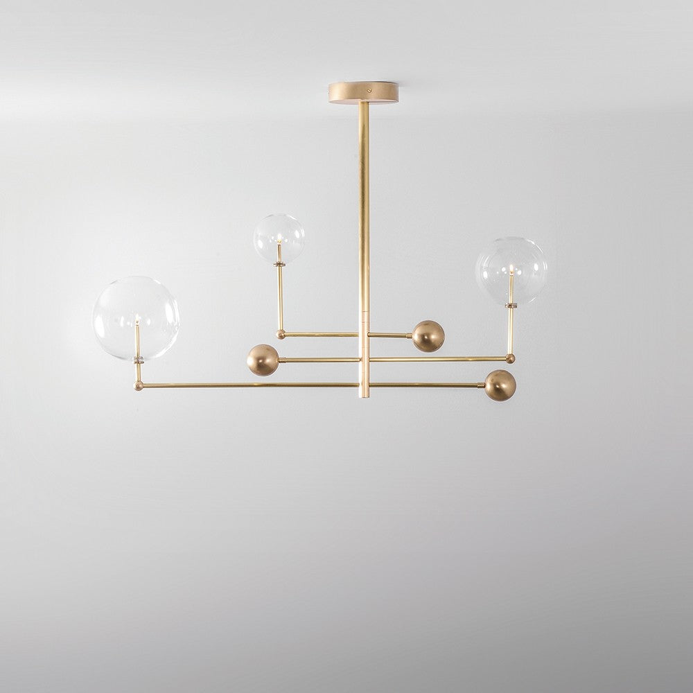 Universe 3-Light Modern Brass Chandelier - Schwung - Luxury Lighting Boutique