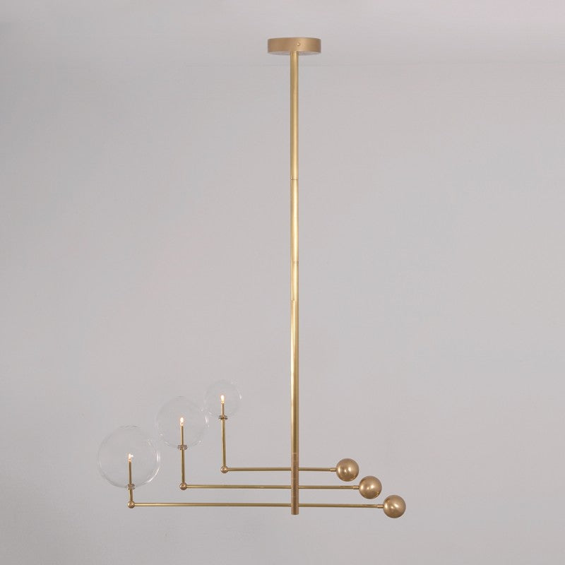 Universe 3-Light Modern Brass Chandelier - Schwung - Luxury Lighting Boutique