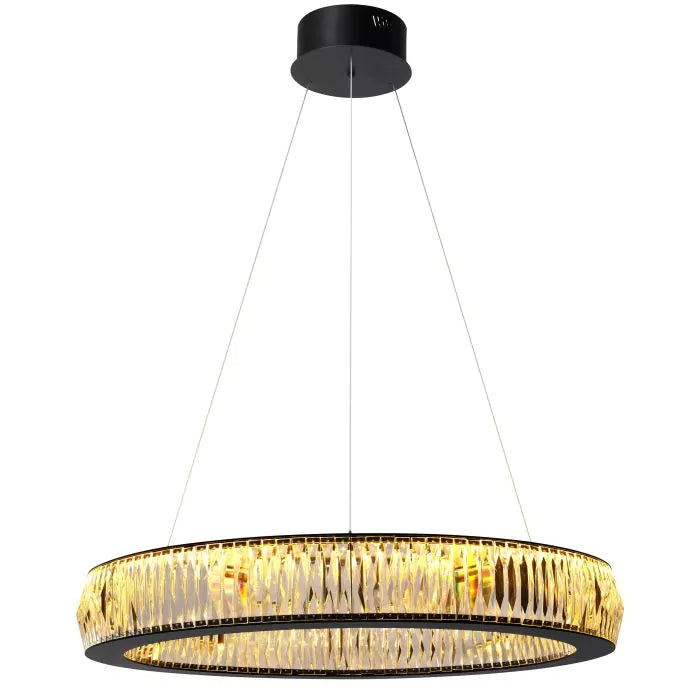 Vancouver L Modern Chandelier (Black Finish & Glass) - Eichholtz - Luxury Lighting Boutique