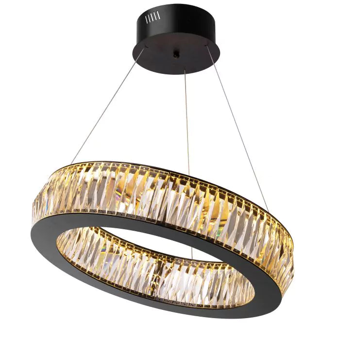 Vancouver S Modern Chandelier (Black Finish & Glass) - Eichholtz - Luxury Lighting Boutique