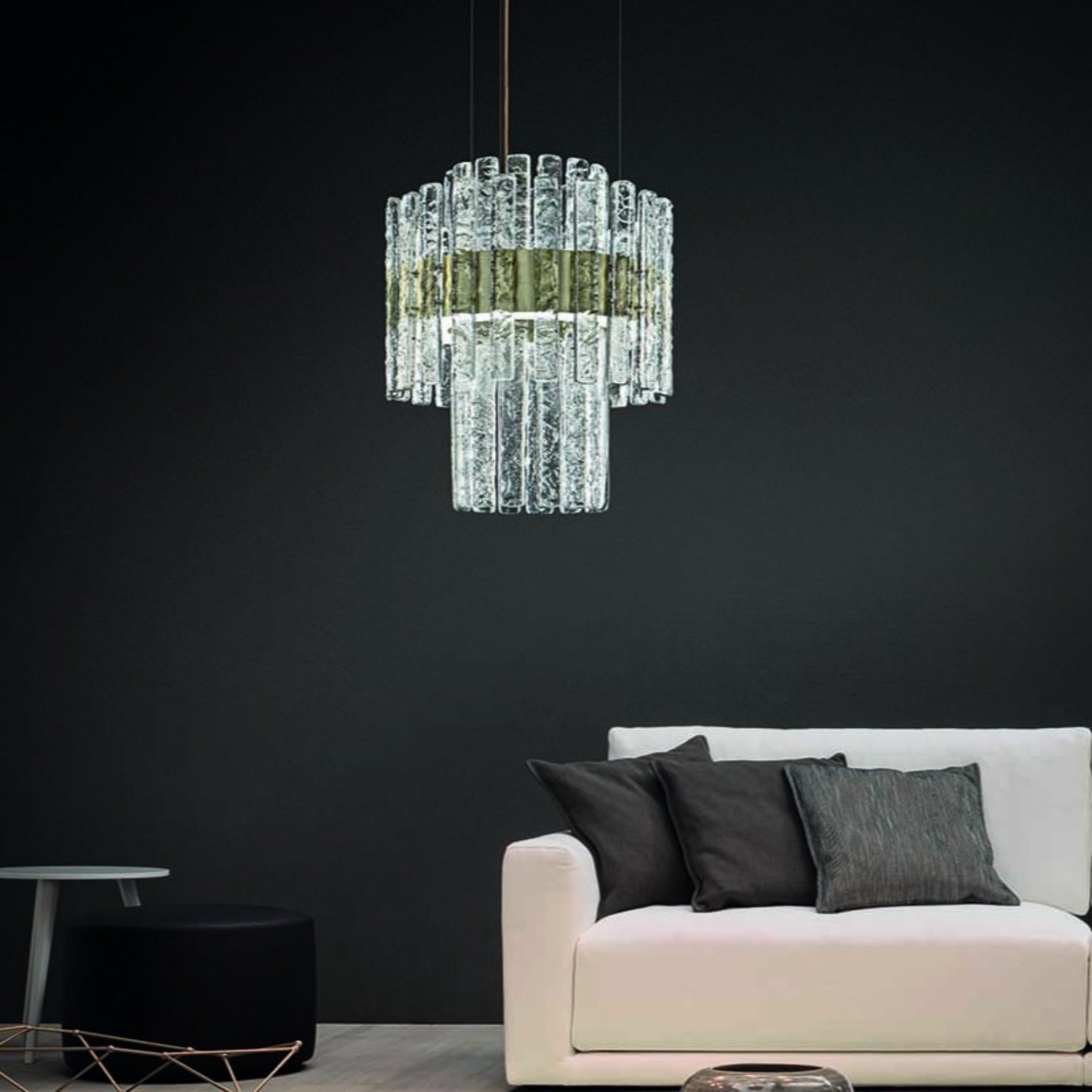 Vegas S RD DB 40/60 | LED Modern Chandelier - Masiero - Luxury Lighting Boutique