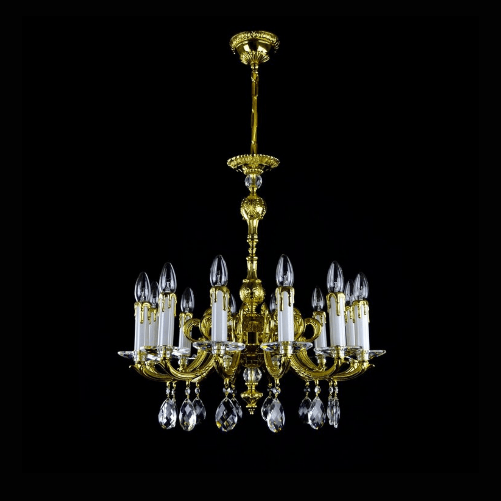 Vera 12 Brass Crystal Chandelier - Wranovsky - Luxury Lighting BoutiqueBrass/Metal ChandeliersWranovsky