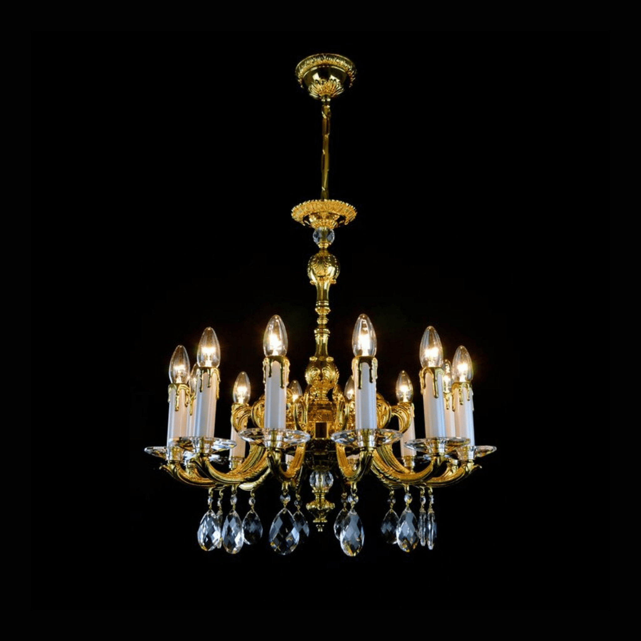 Vera 12 Brass Crystal Chandelier - Wranovsky - Luxury Lighting BoutiqueBrass/Metal ChandeliersWranovsky