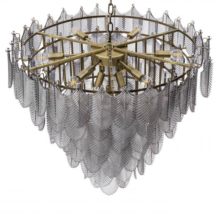 Verbier Modern Glass Chandelier S | L - Brass - Eichholtz - Luxury Lighting BoutiqueChandelierEichholtz