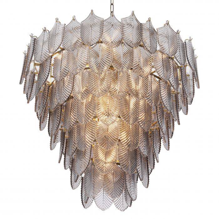 Verbier Modern Glass Chandelier S | L - Brass - Eichholtz - Luxury Lighting BoutiqueChandelierEichholtz