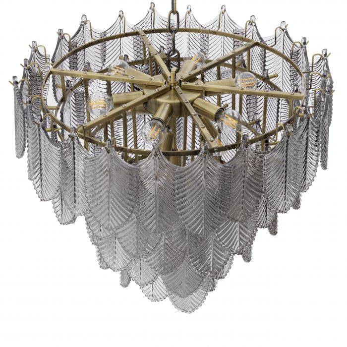 Verbier Modern Glass Chandelier S | L - Brass - Eichholtz - Luxury Lighting BoutiqueChandelierEichholtz