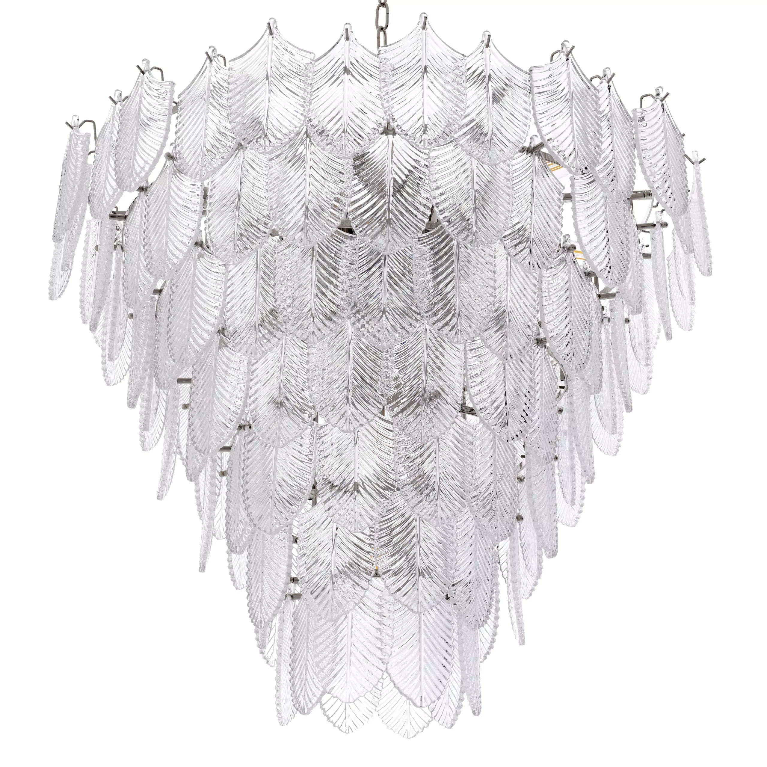 Verbier (S/L) Modern Chandelier - (Nickel Finish/Clear Glass) - Eichholtz - Luxury Lighting Boutique