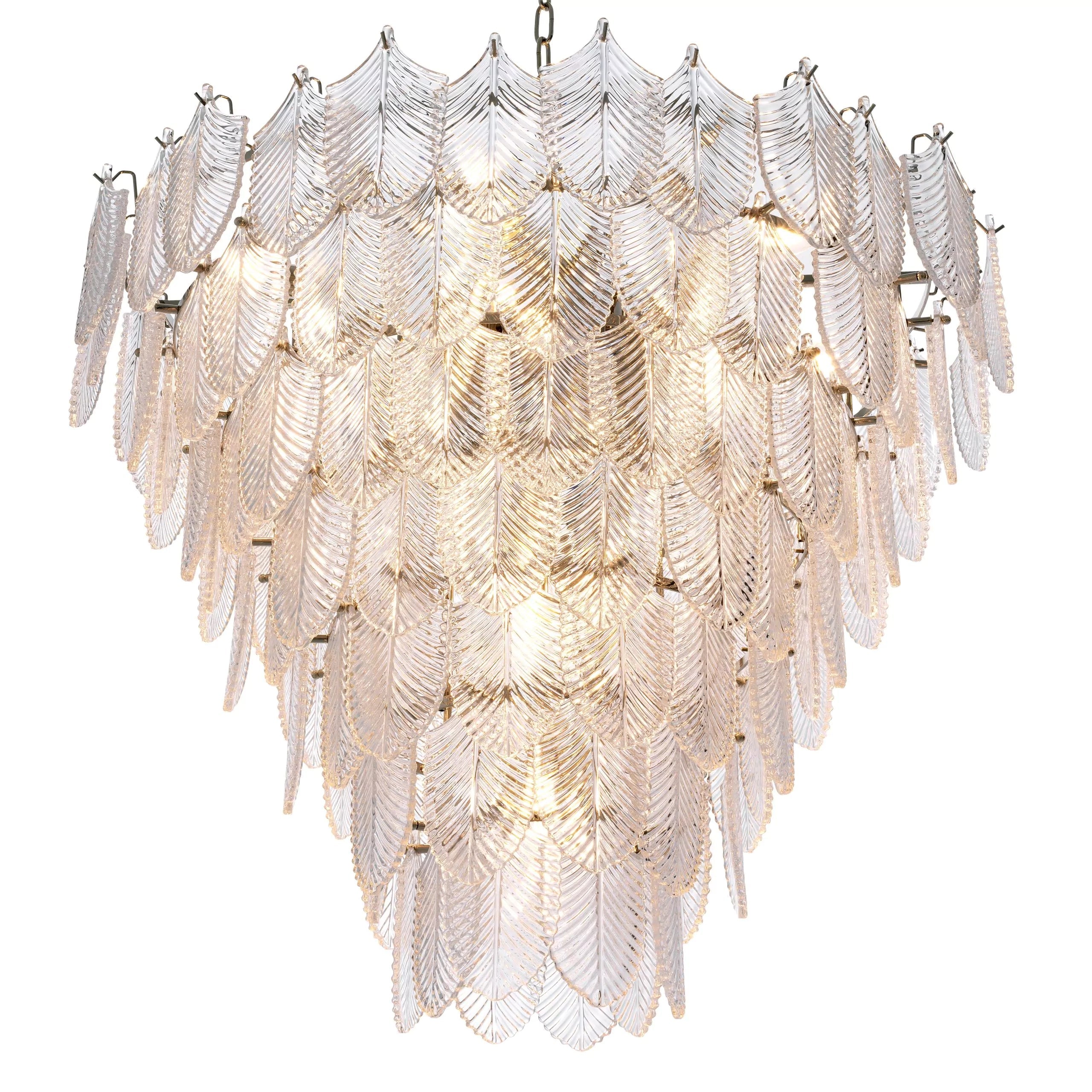 Verbier (S/L) Modern Chandelier - (Nickel Finish/Clear Glass) - Eichholtz - Luxury Lighting Boutique