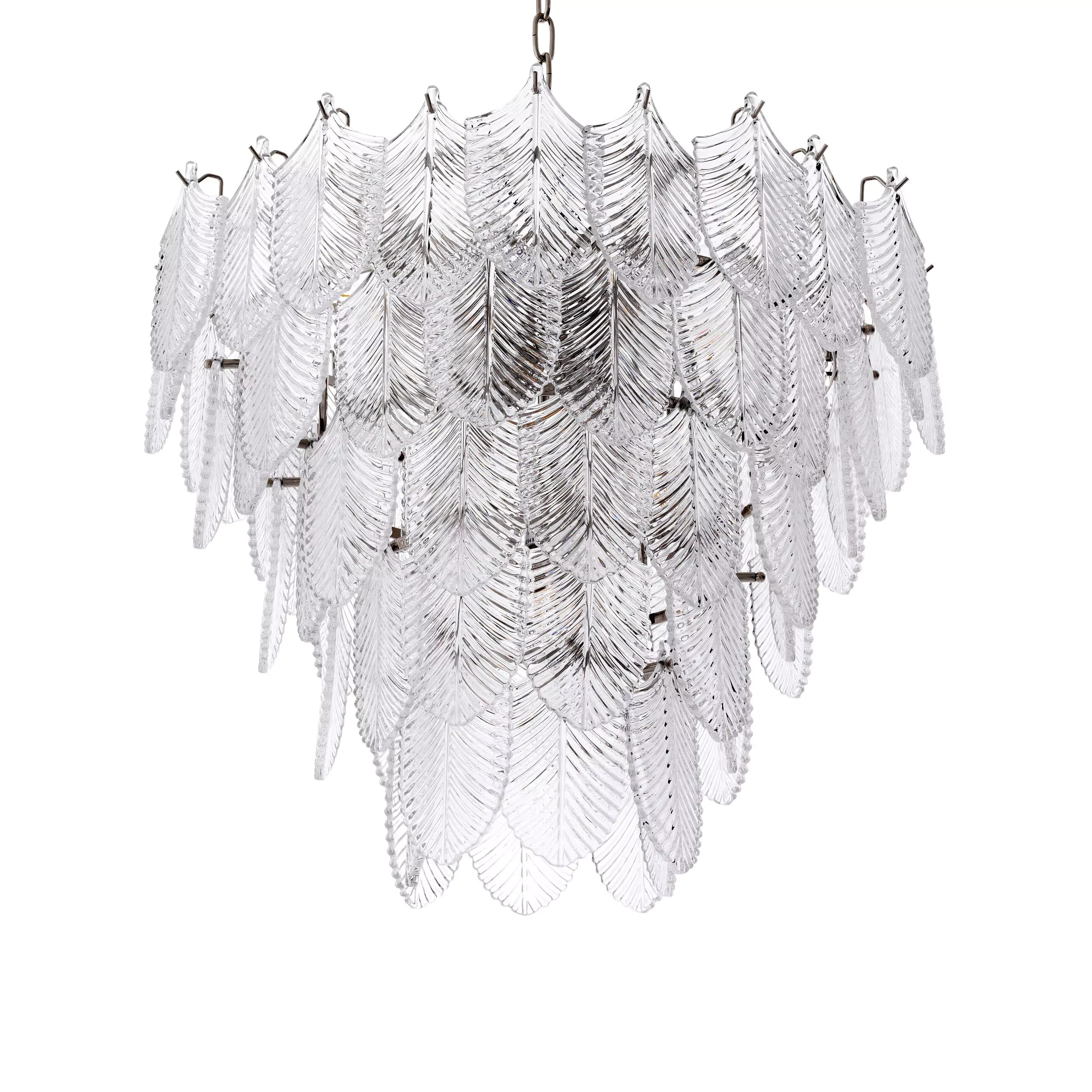 Verbier (S/L) Modern Chandelier - (Nickel Finish/Clear Glass) - Eichholtz - Luxury Lighting Boutique