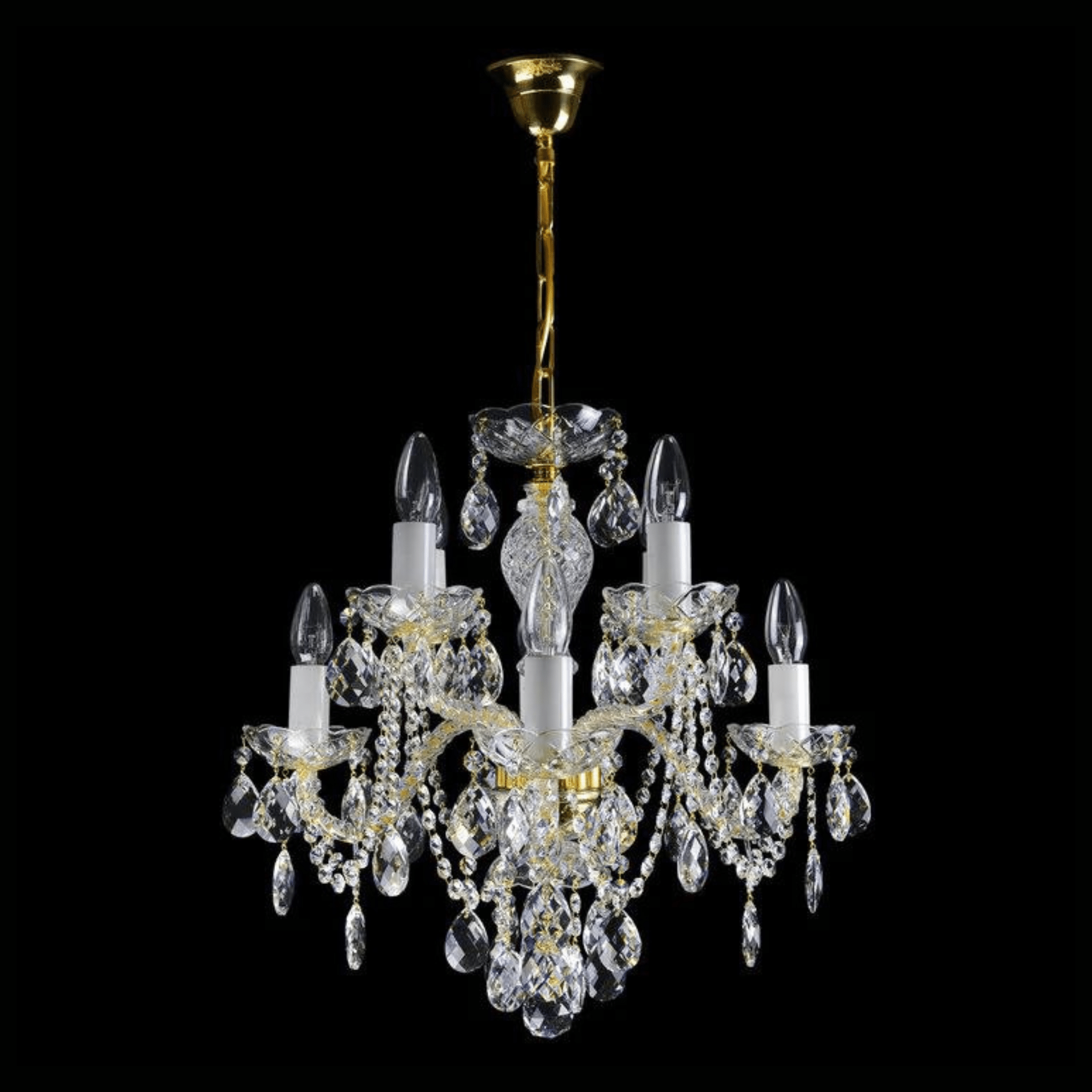 Verde 8 Crystal Glass Chandelier (Gold/Silver) - Wranovsky - Luxury Lighting BoutiqueTraditional Crystal ChandeliersWranovsky