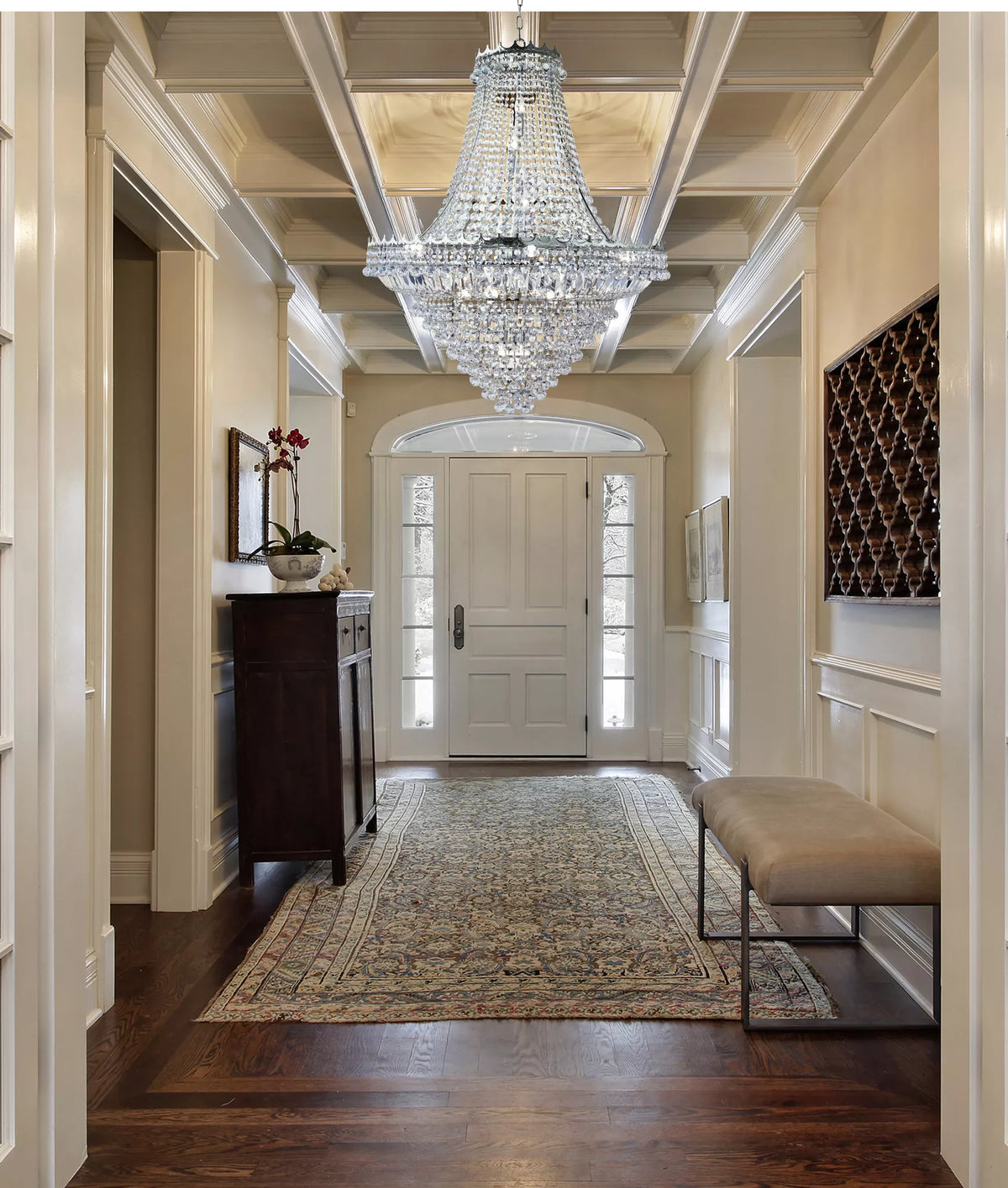 Versailles 19Lt Chandelier creating a spectacular focal point in a grand entrance hall
