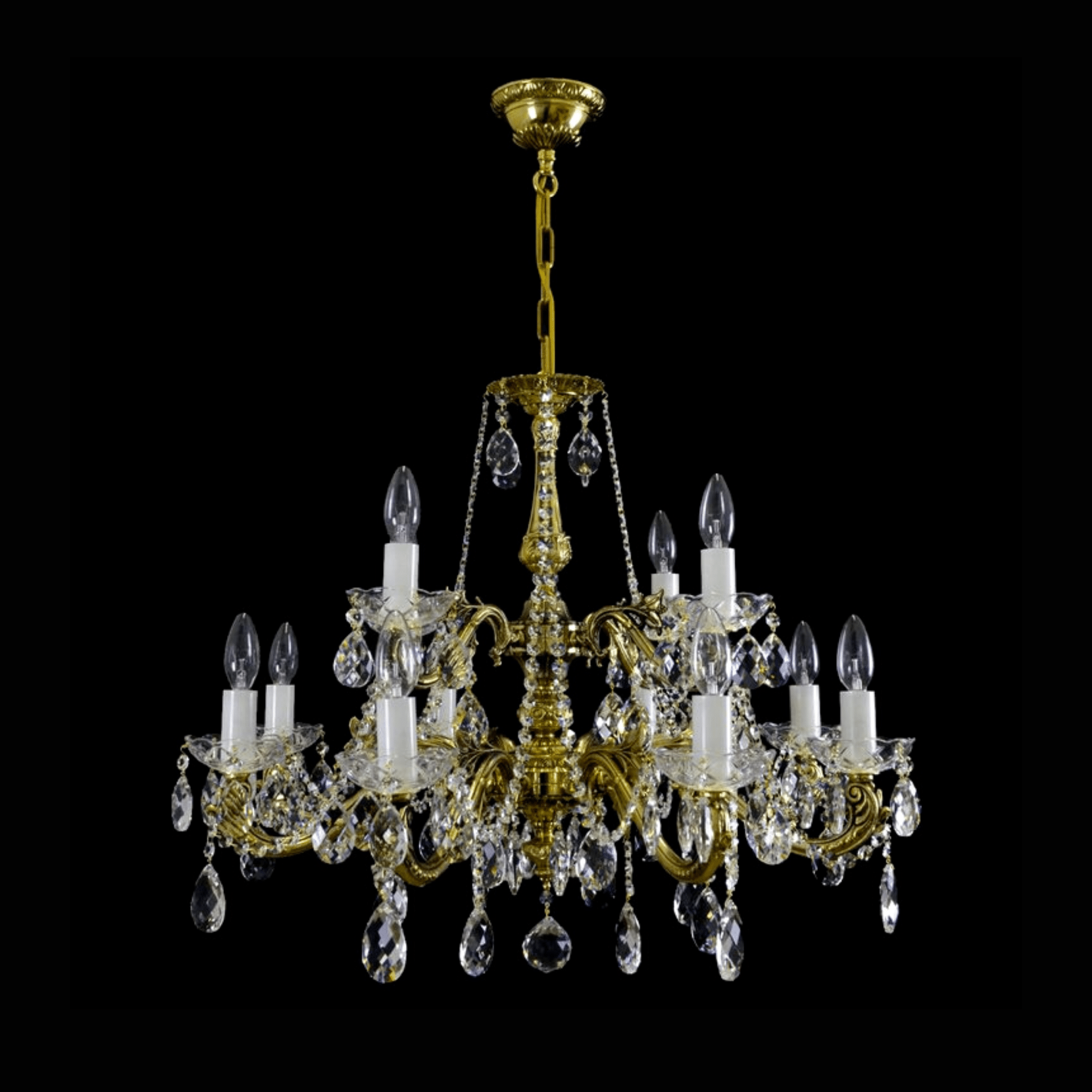 Virgo 12 Brass Crystal Chandelier - Wranovsky - Luxury Lighting BoutiqueBrass/Metal ChandeliersWranovsky