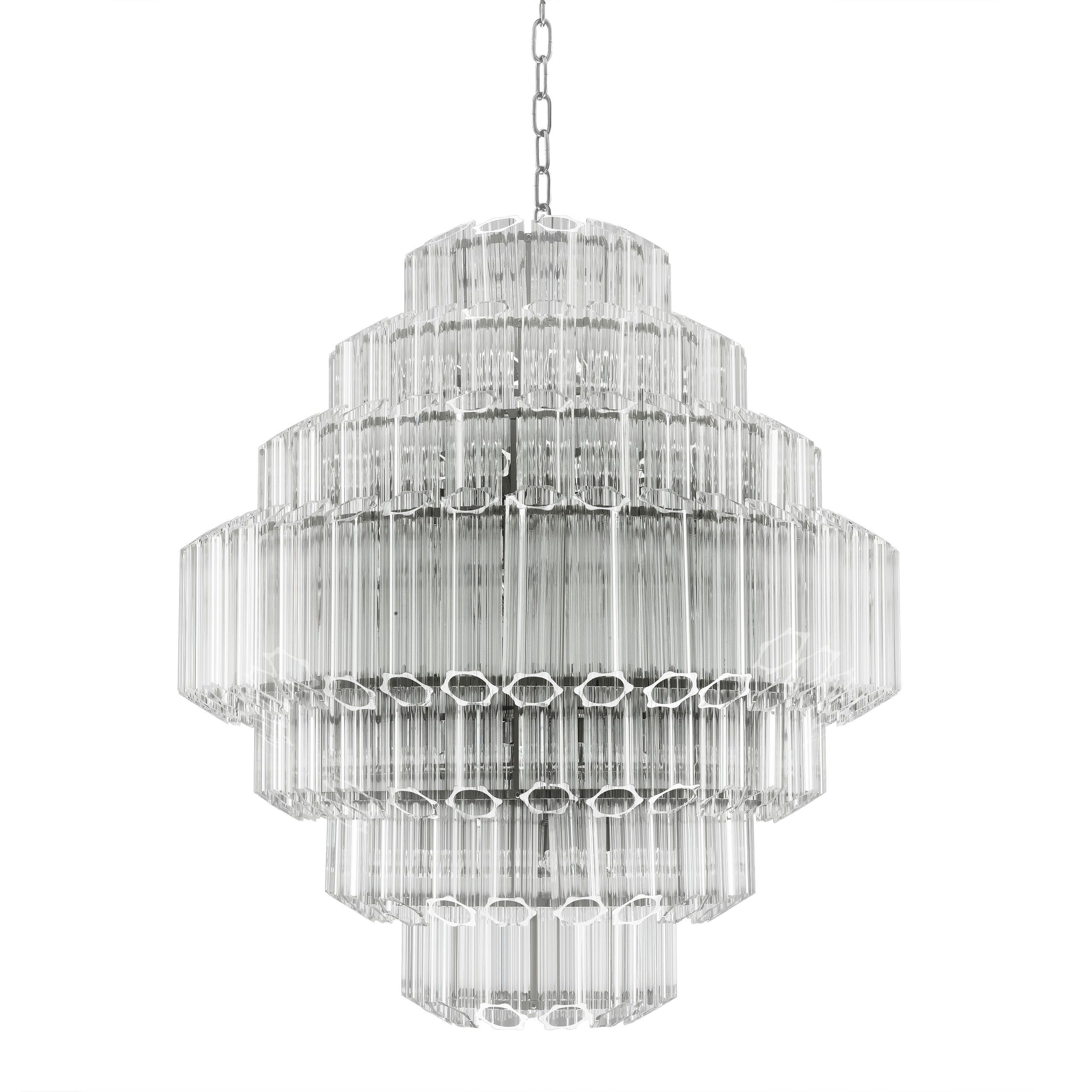 Vittoria L Modern Glass Chandelier - Nickel - Eichholtz - Luxury Lighting BoutiqueCeiling LightEichholtz