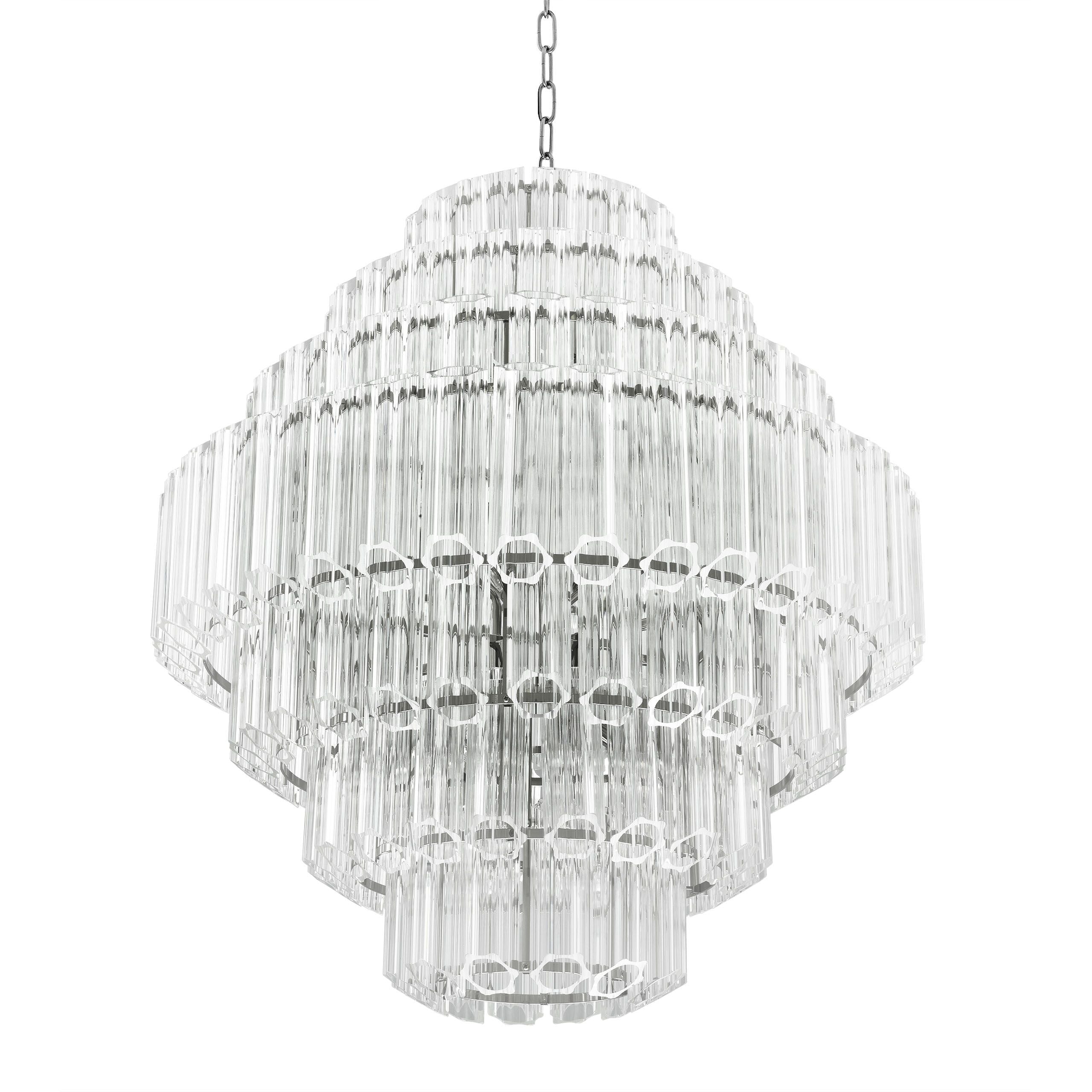 Vittoria L Modern Glass Chandelier - Nickel - Eichholtz - Luxury Lighting BoutiqueCeiling LightEichholtz