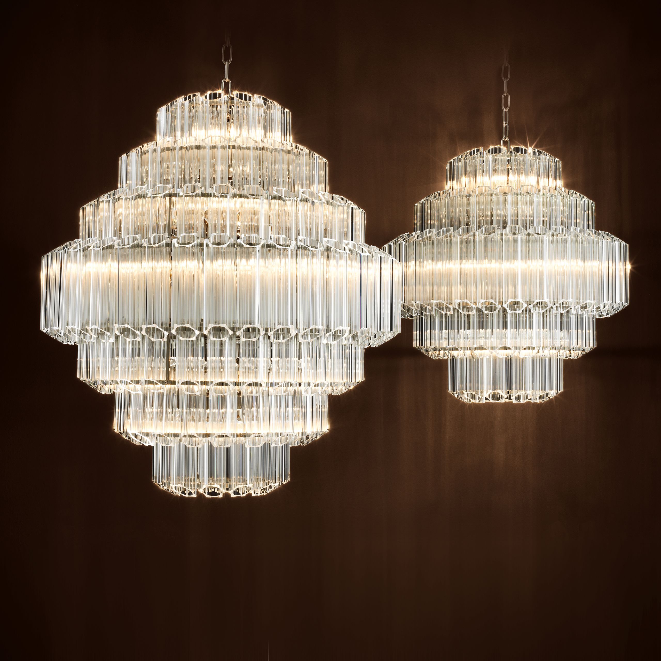 Vittoria L Modern Glass Chandelier - Nickel - Eichholtz - Luxury Lighting BoutiqueCeiling LightEichholtz