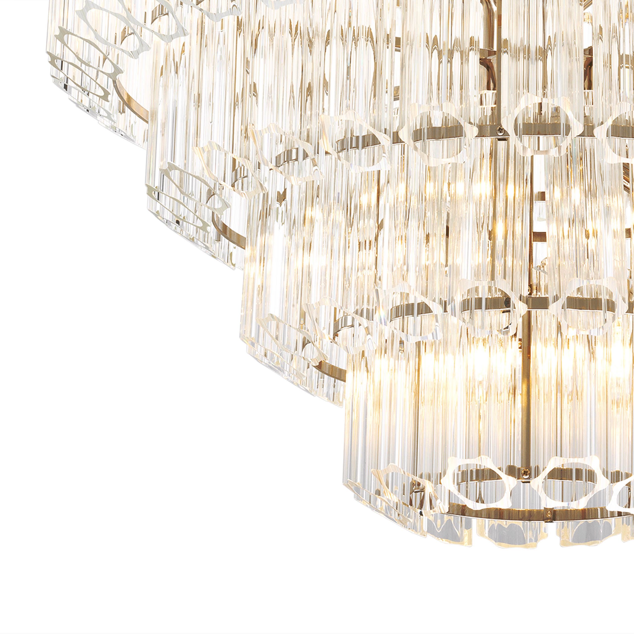 Vittoria L Modern Glass Chandelier - Nickel - Eichholtz - Luxury Lighting BoutiqueCeiling LightEichholtz