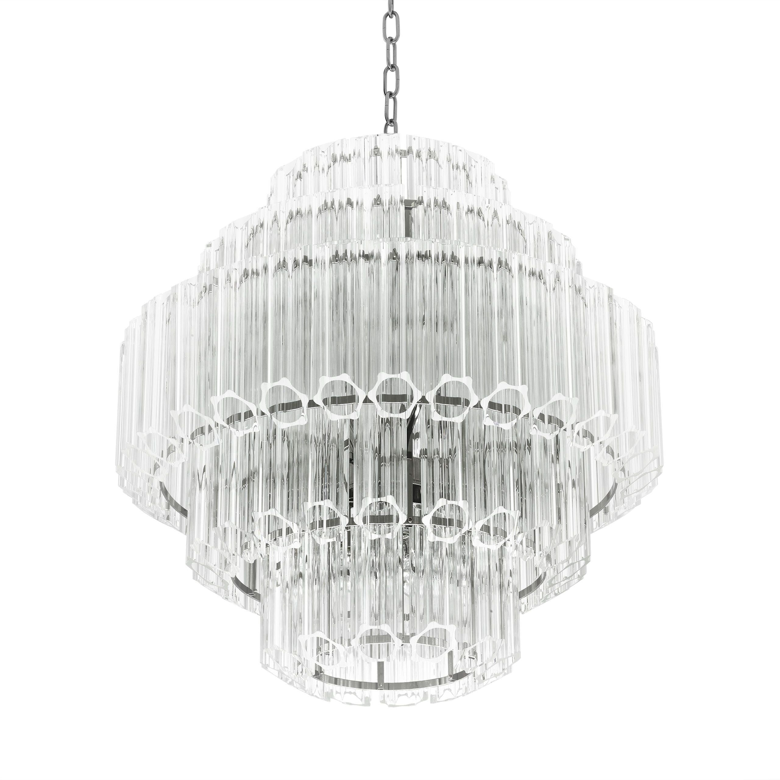 Vittoria S Modern Glass Chandelier - Nickel - Eichholtz - Luxury Lighting BoutiqueCeiling LightEichholtz