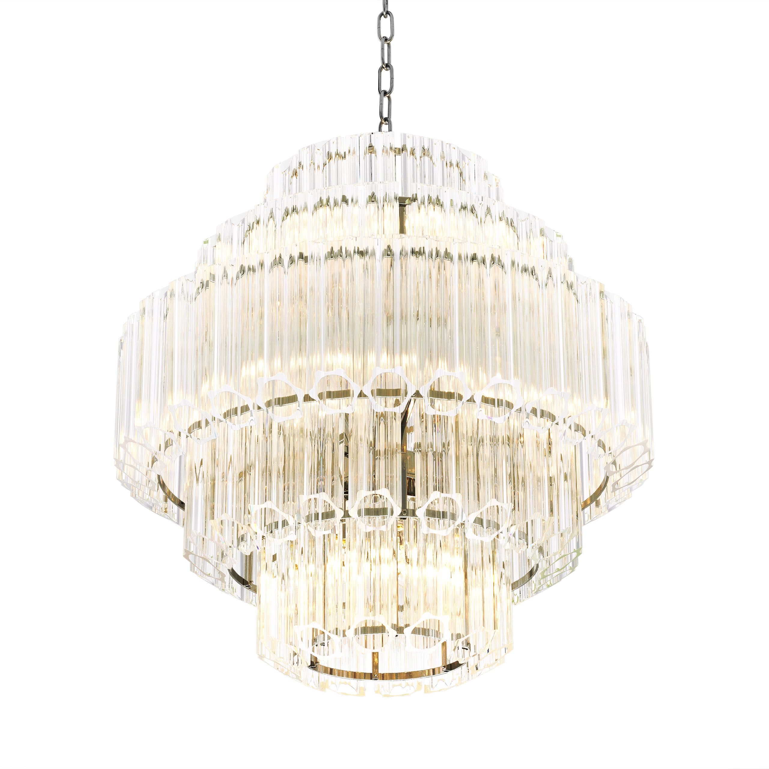 Vittoria S Modern Glass Chandelier - Nickel - Eichholtz - Luxury Lighting BoutiqueCeiling LightEichholtz