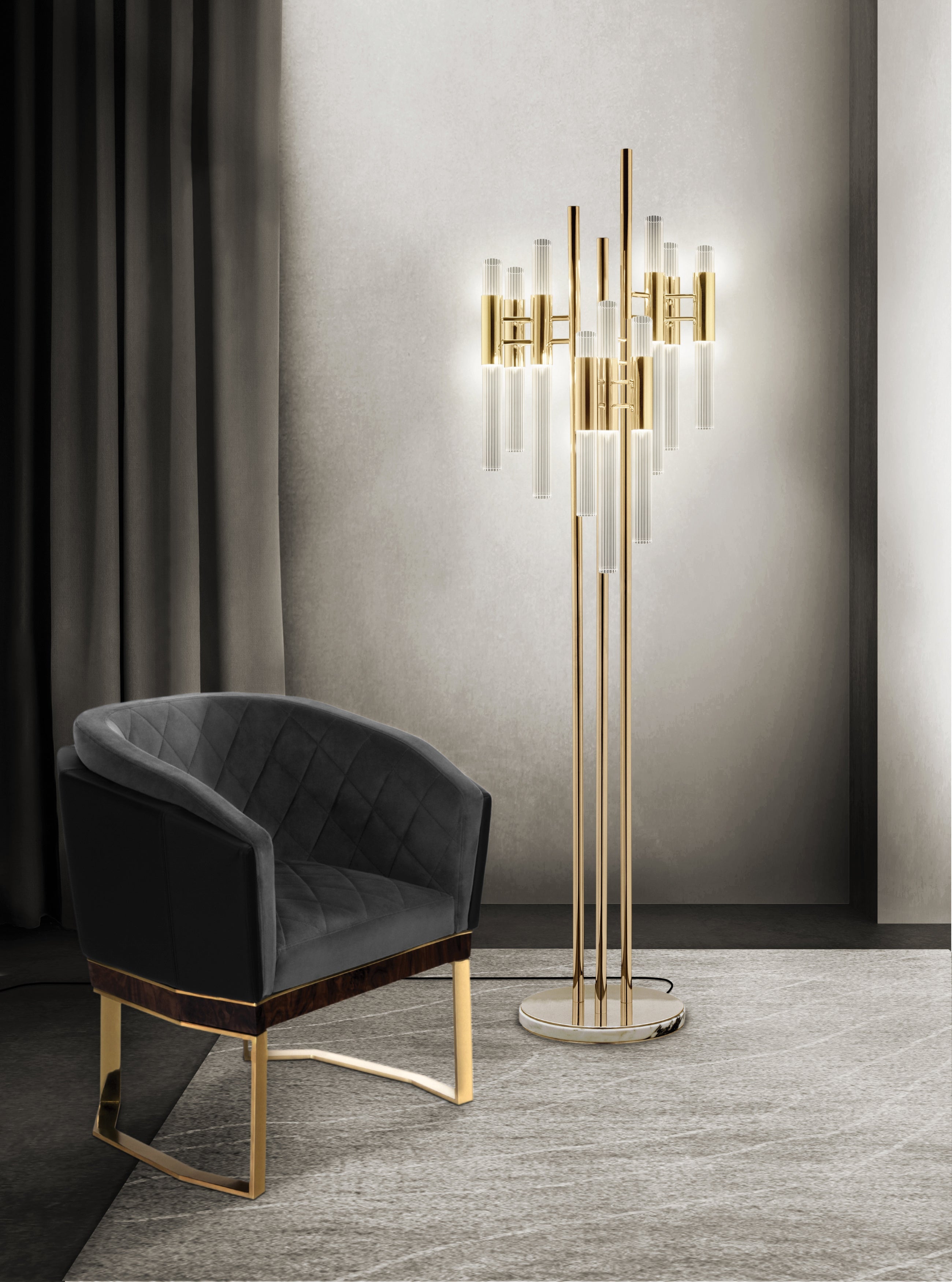 Waterfall 18-Light Floor Lamp - Luxxu - Luxury Lighting Boutique