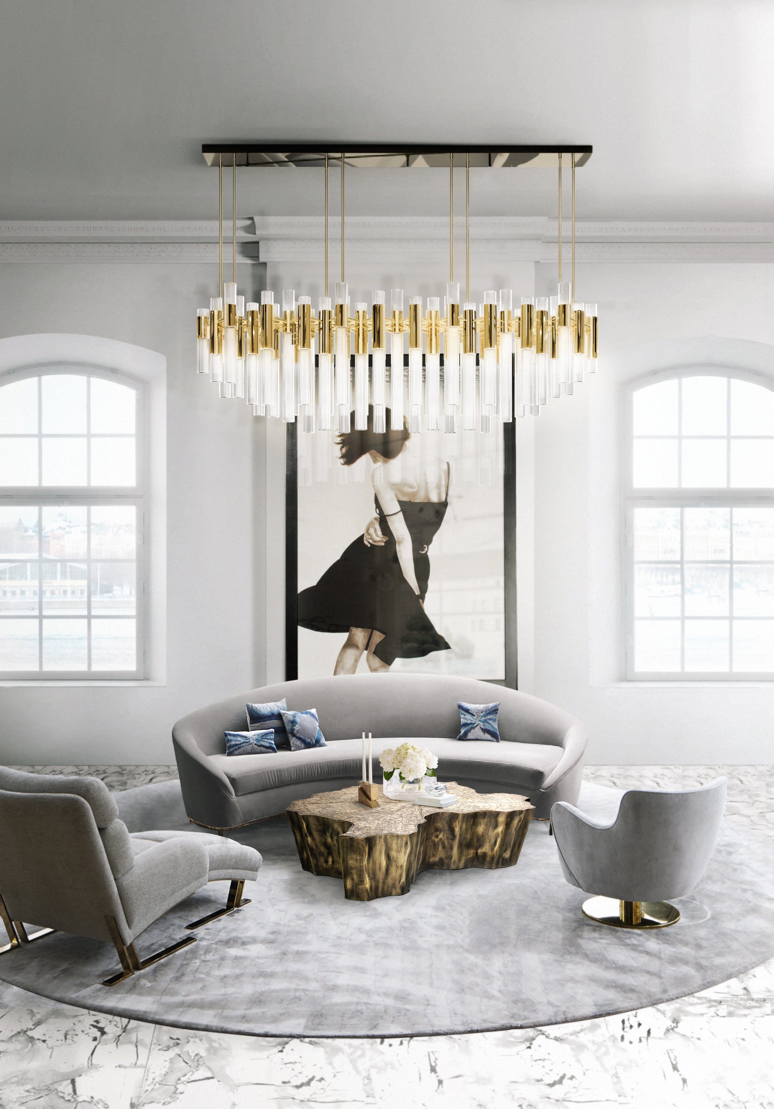 Waterfall Rectangular 80-Light Crystal Modern Chandelier - Luxxu - Luxury Lighting Boutique