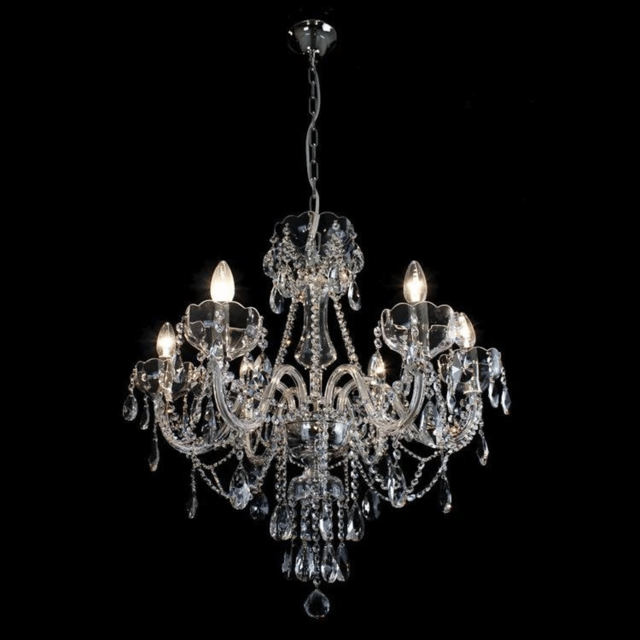 Zenith 6 Crystal Glass Chandelier (Opt Color) - Wranovsky - Luxury Lighting BoutiqueTraditional Crystal ChandeliersWranovsky