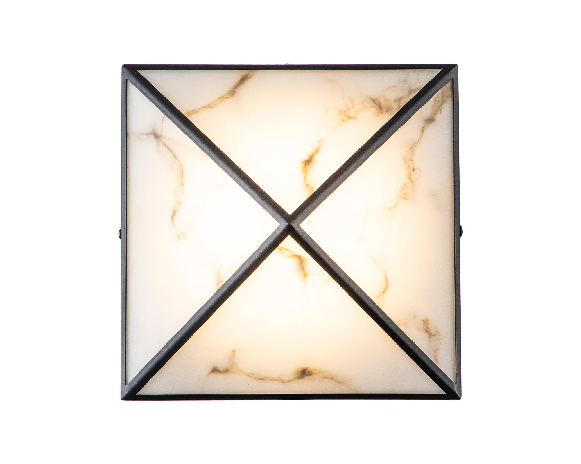 Abacus Wall Light by Liang & Eimil featuring faux alabaster and a matte black geometric metal frame