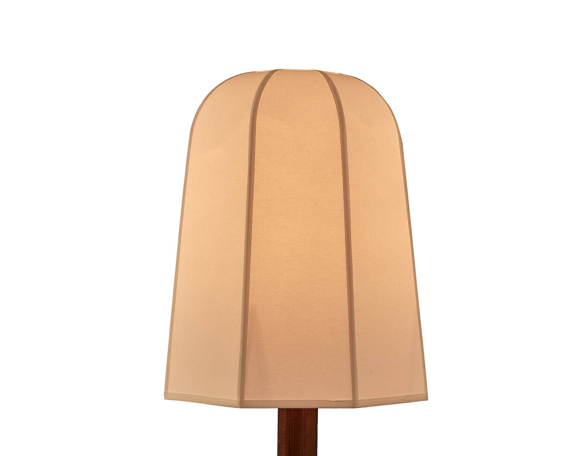 Axel Floor Lamp by Liang & Eimil featuring a classic brown ash wood base and white linen shade