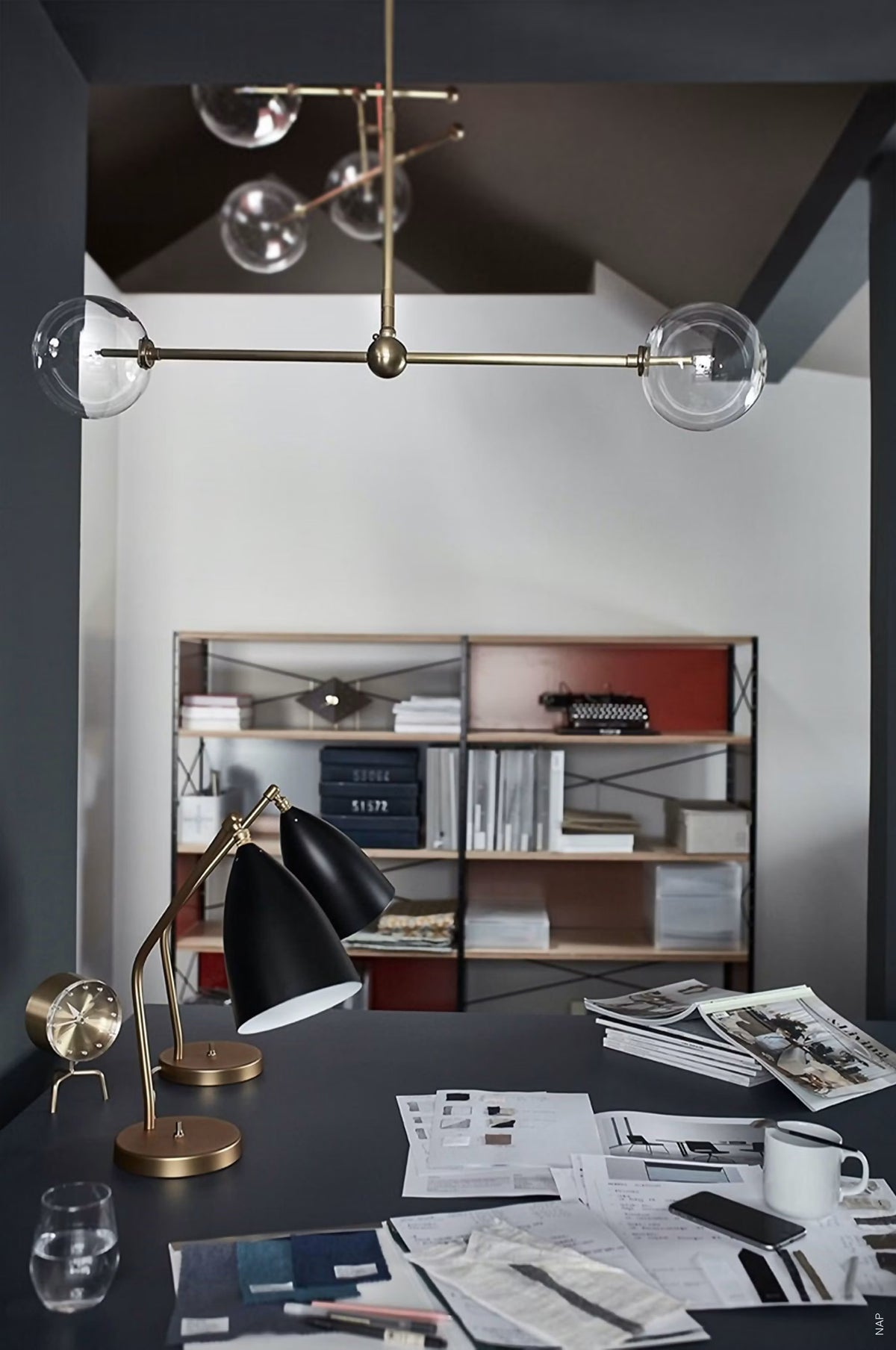 Schwung Balance 150 X 150 Pendant in Black Gunmetal