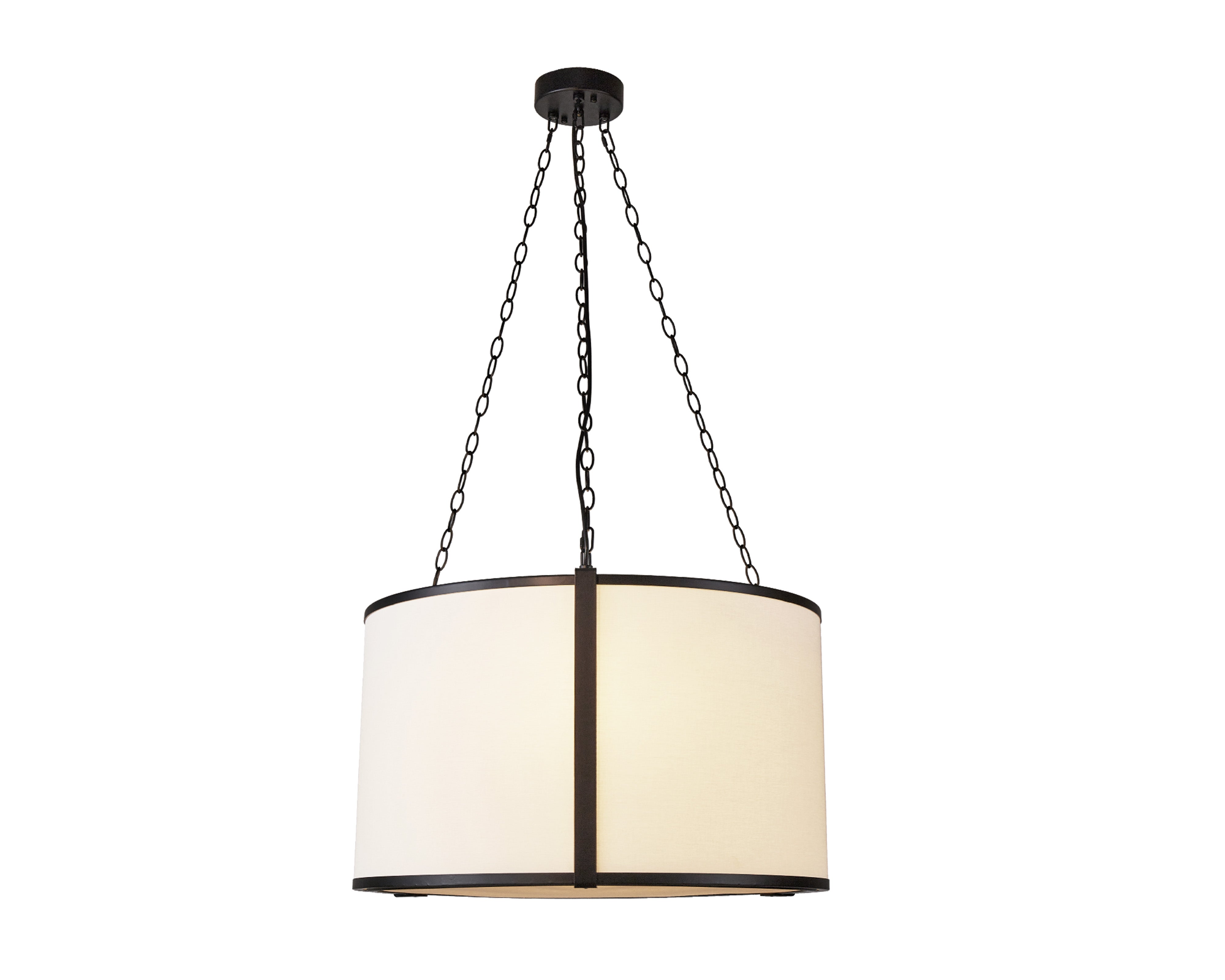 Baltimore Pendant Lamp - Liang & Eimil featuring an off-white linen shade and matt black finish.