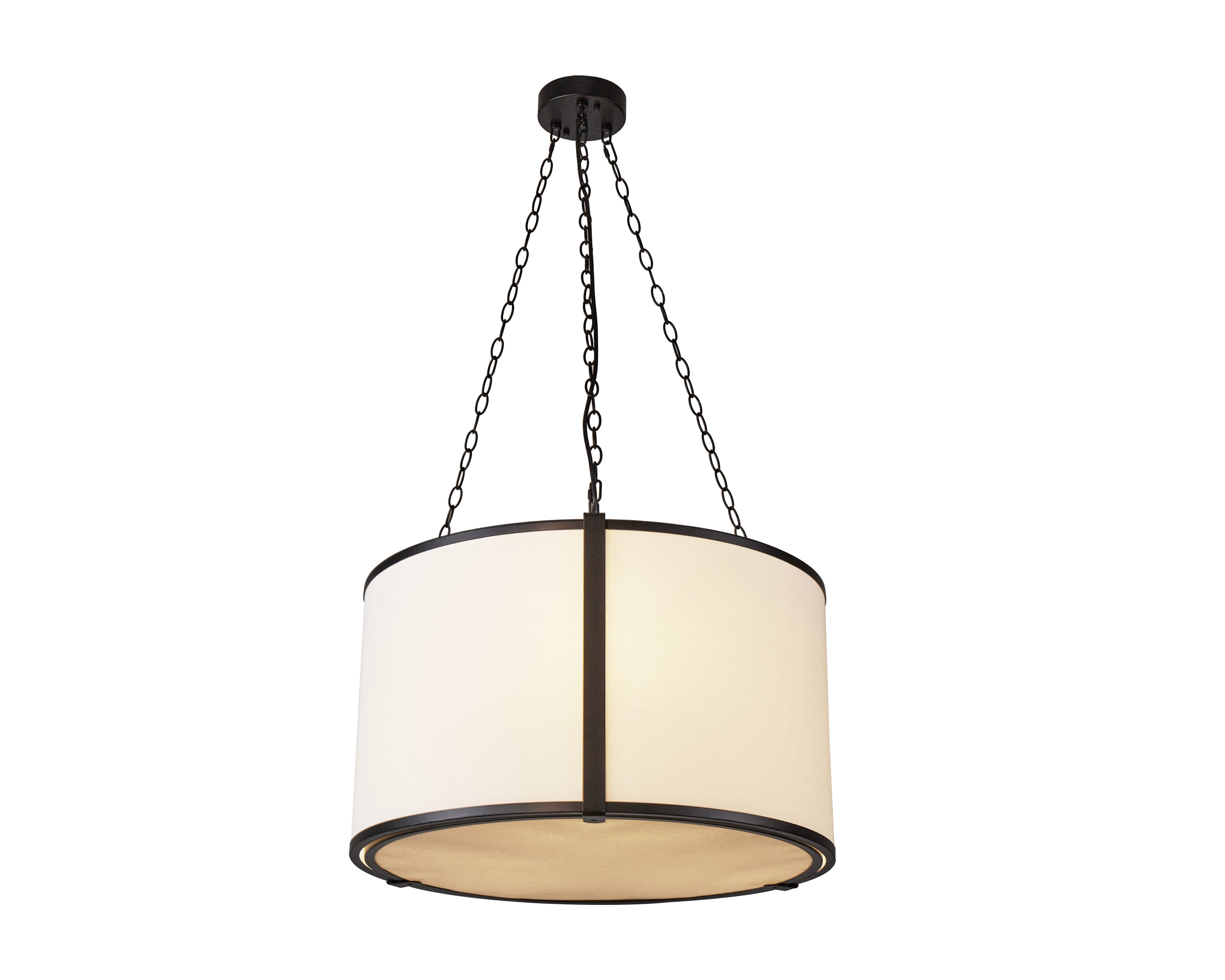 Baltimore Pendant Lamp - Liang & Eimil featuring an off-white linen shade and matt black finish.