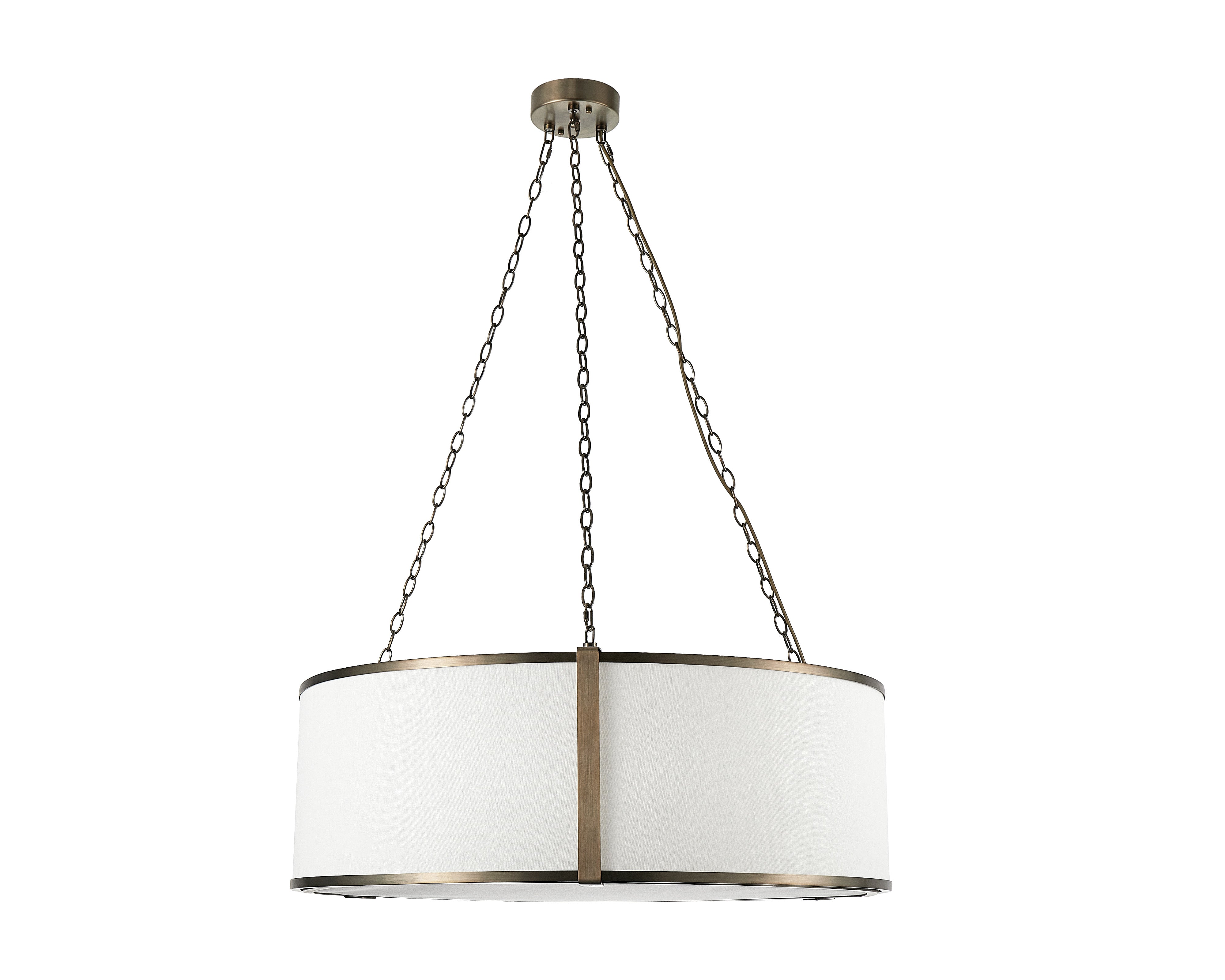Baltimore Pendant Lamp - Antique Brass - Liang & Eimil featuring an off-white linen shade and antique brass finish.