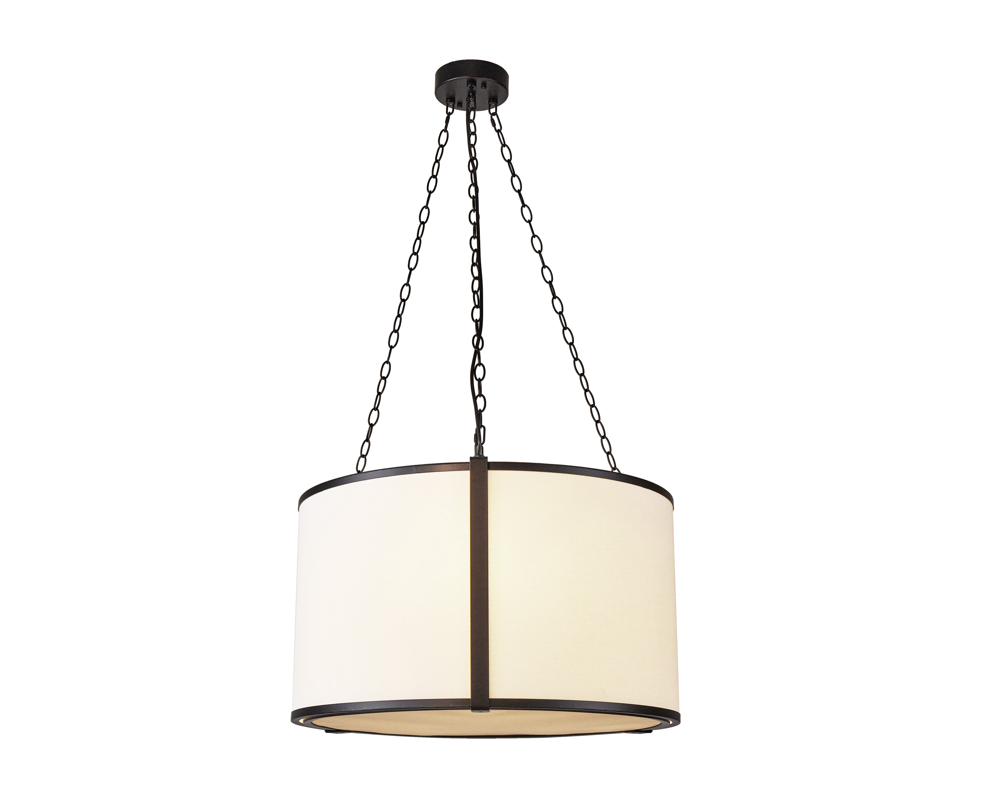 Baltimore Pendant Lamp - Liang & Eimil featuring an off-white linen shade and matt black finish.